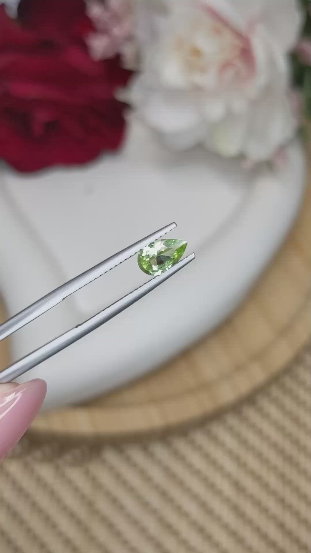 0.68 Ct. Green (Lime Green) Peridot from Pakistan Size Video