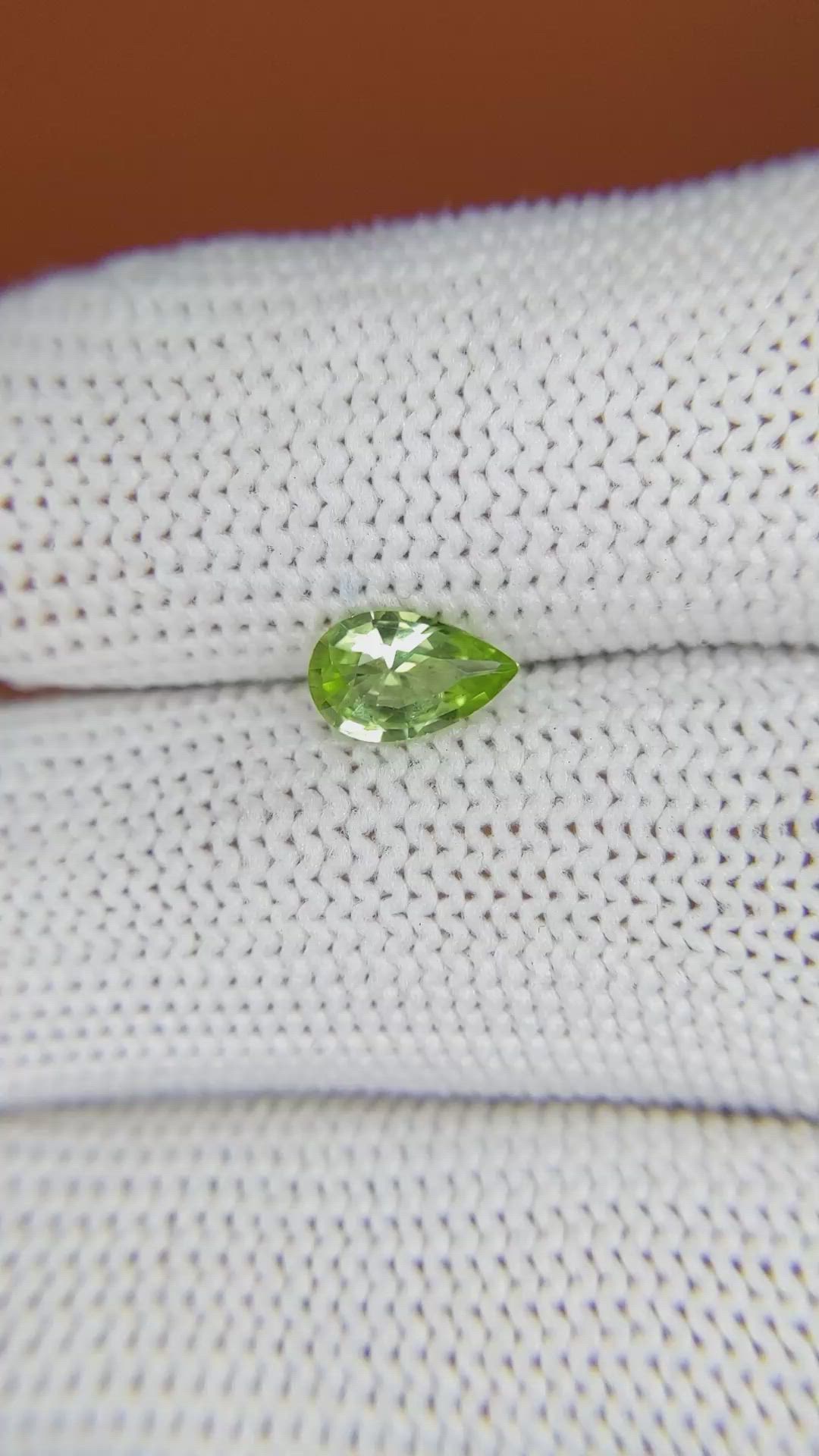 0.68 Ct. Green (Lime Green) Peridot from Pakistan Size Video
