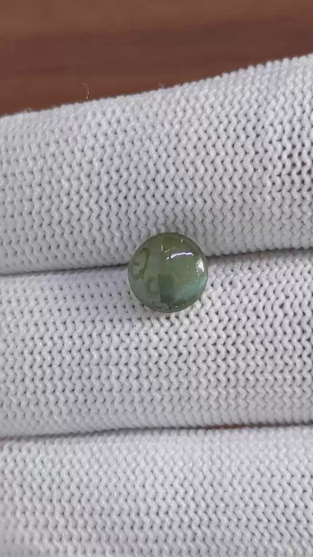 2.42 Ct. Green Cabochon Chrysoberyl from Ceylon (Sri Lanka) Size Video