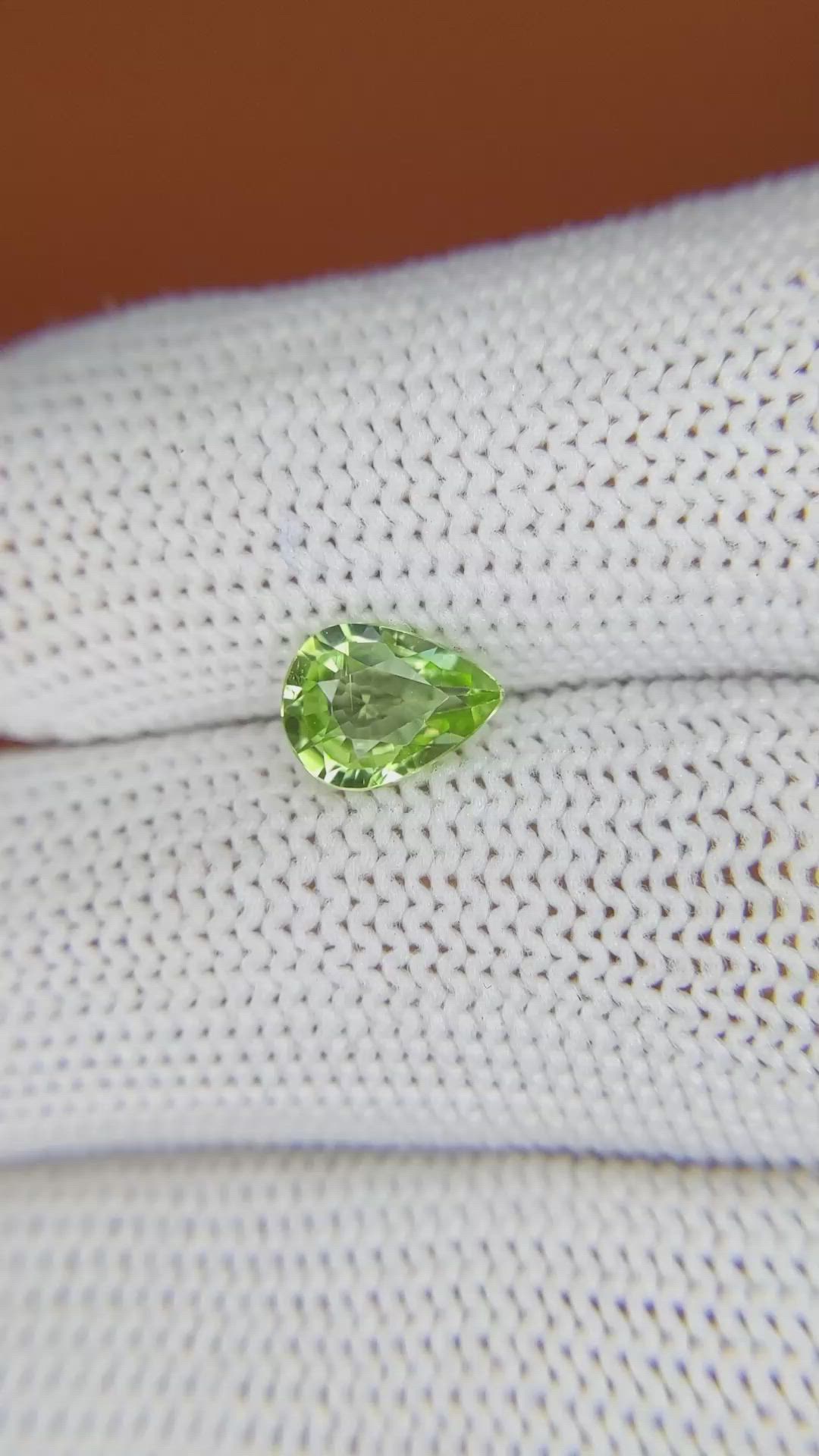 1.08 Ct. Green (Lime Green) Peridot from Pakistan Size Video