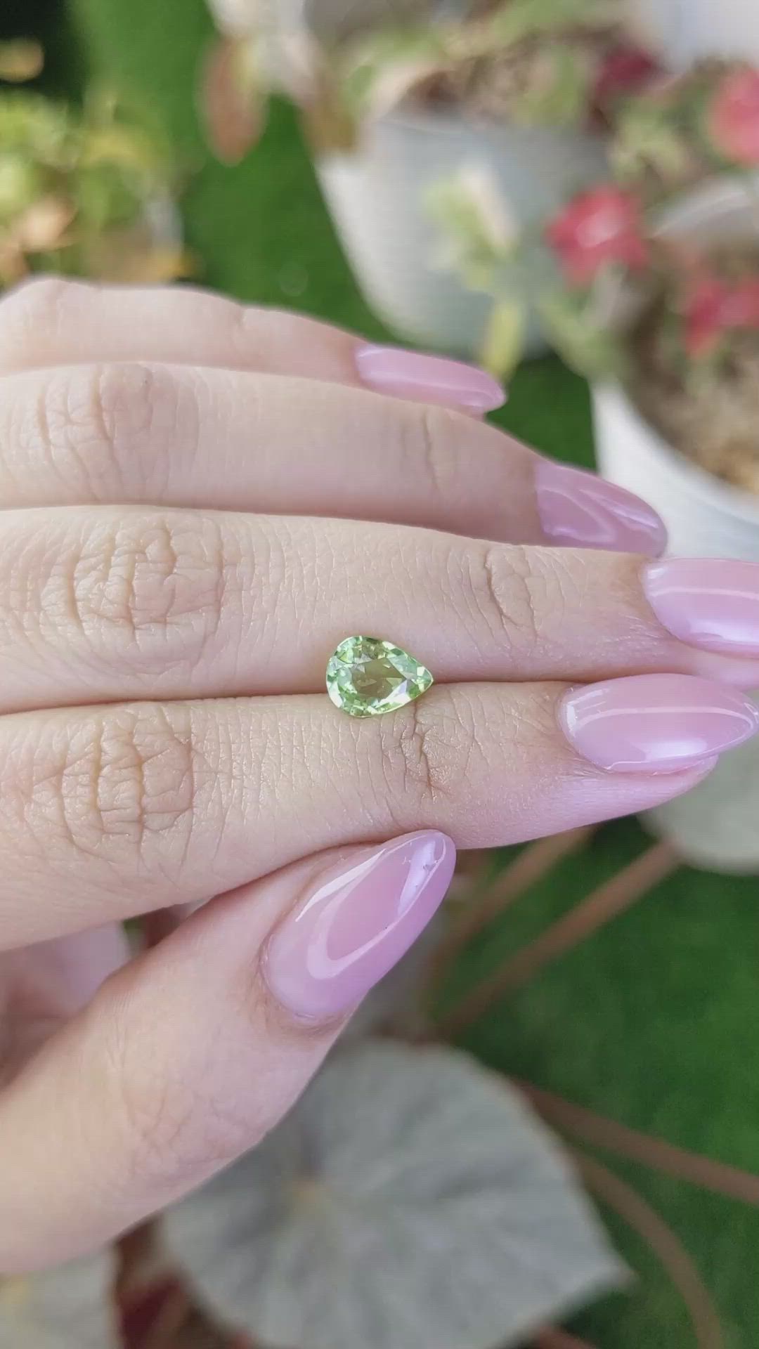 1.08 Ct. Green (Lime Green) Peridot from Pakistan Size Video