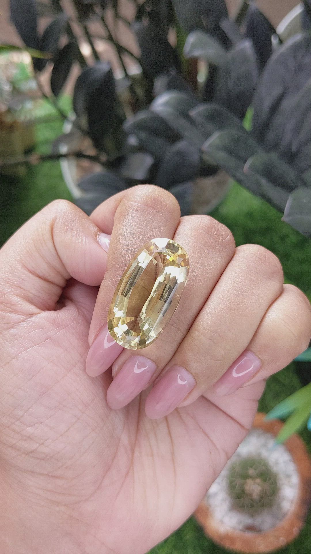 30.19 Ct. Yellow Citrine from Ceylon (Sri Lanka) Size Video