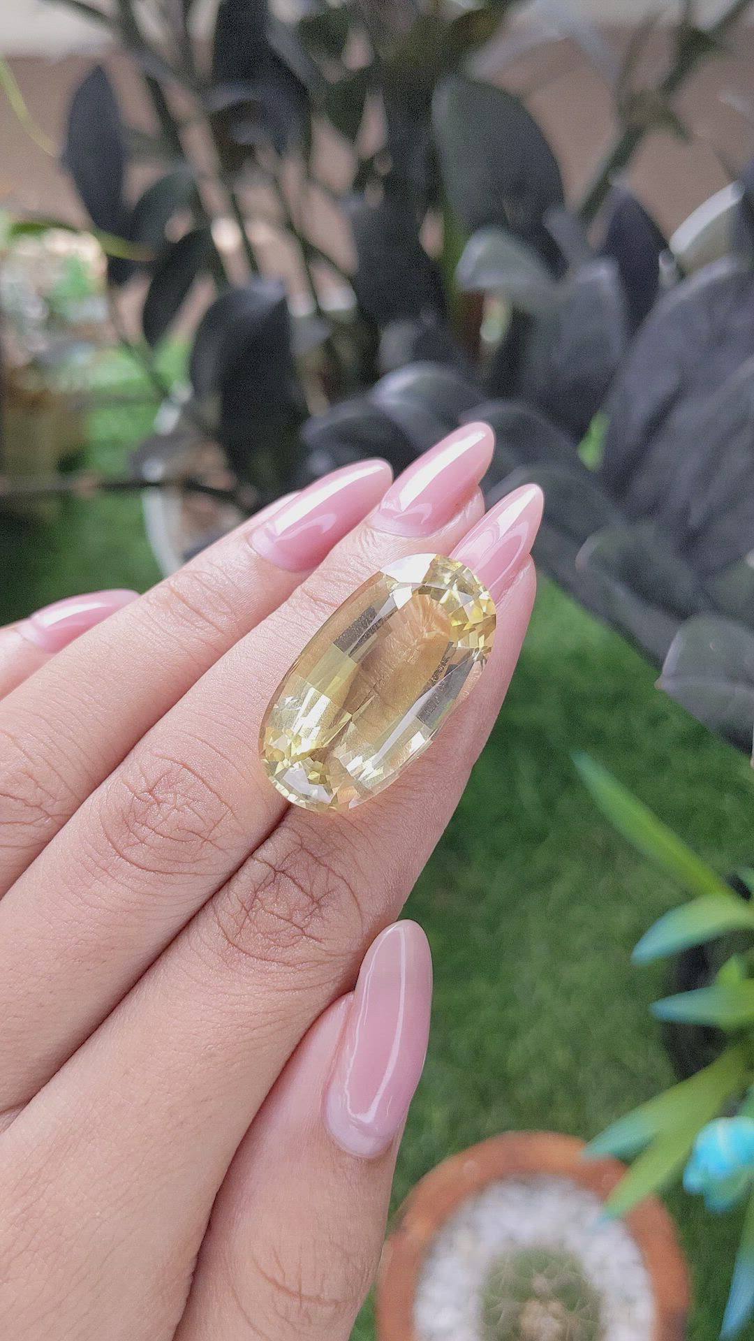 30.19 Ct. Yellow Citrine from Ceylon (Sri Lanka) Size Video
