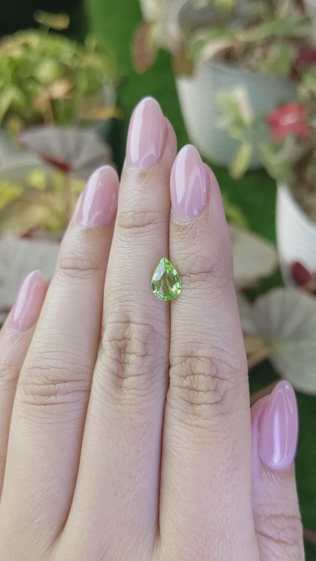 1.06 Ct. Green (Lime Green) Peridot from Pakistan Size Video
