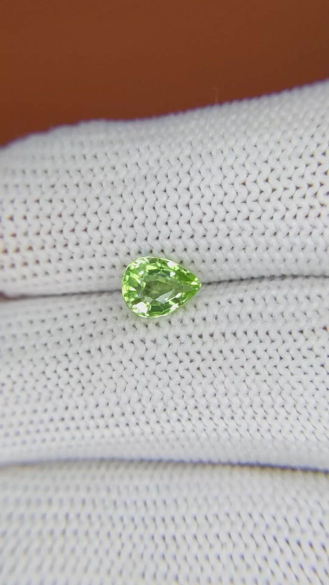 1.03 Ct. Green (Lime Green) Peridot from Pakistan Size Video