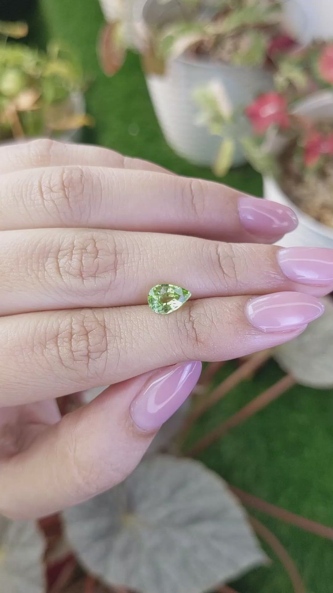 1.27 Ct. Green (Lime Green) Peridot from Pakistan Size Video