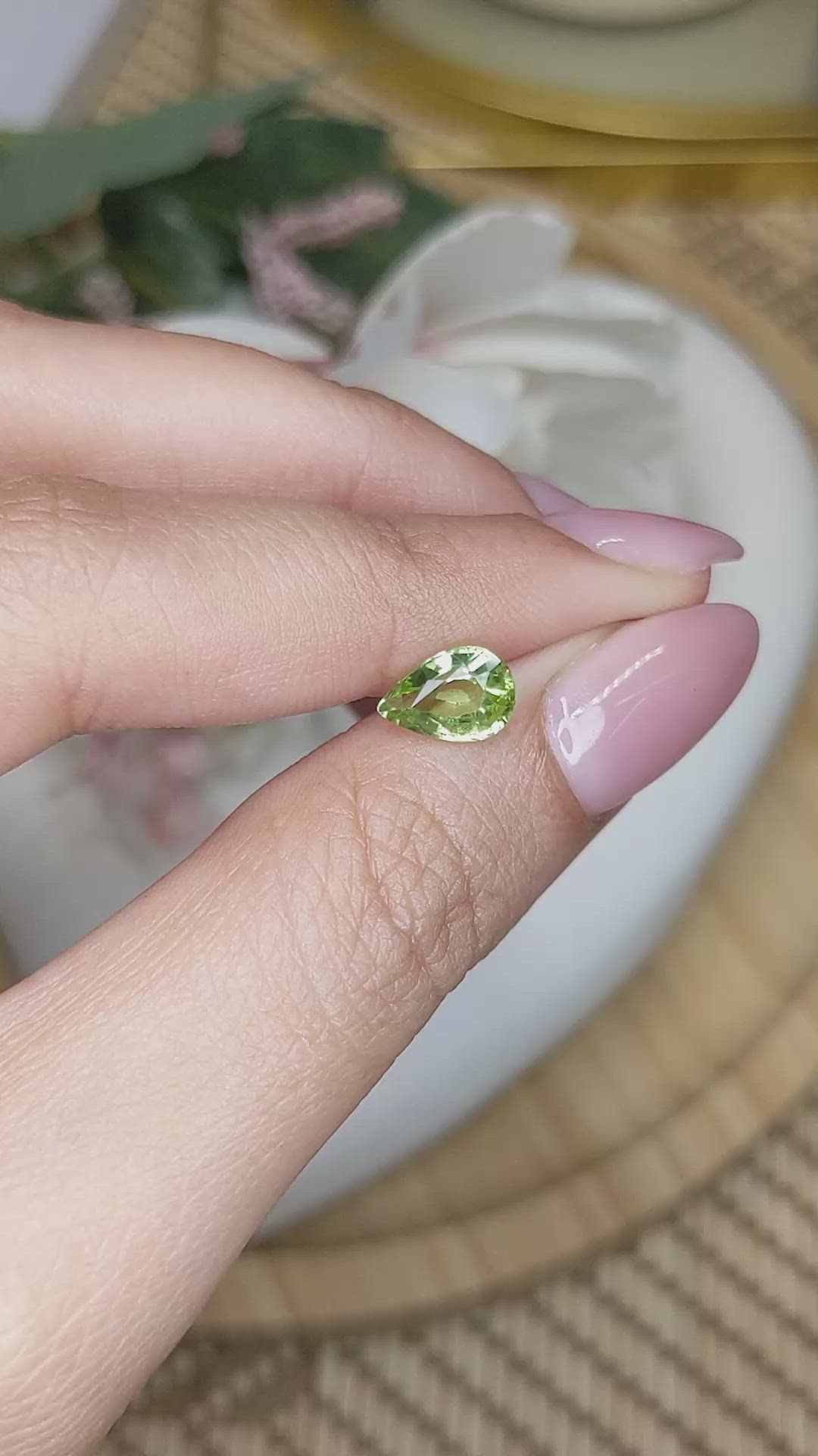 1.27 Ct. Green (Lime Green) Peridot from Pakistan Size Video