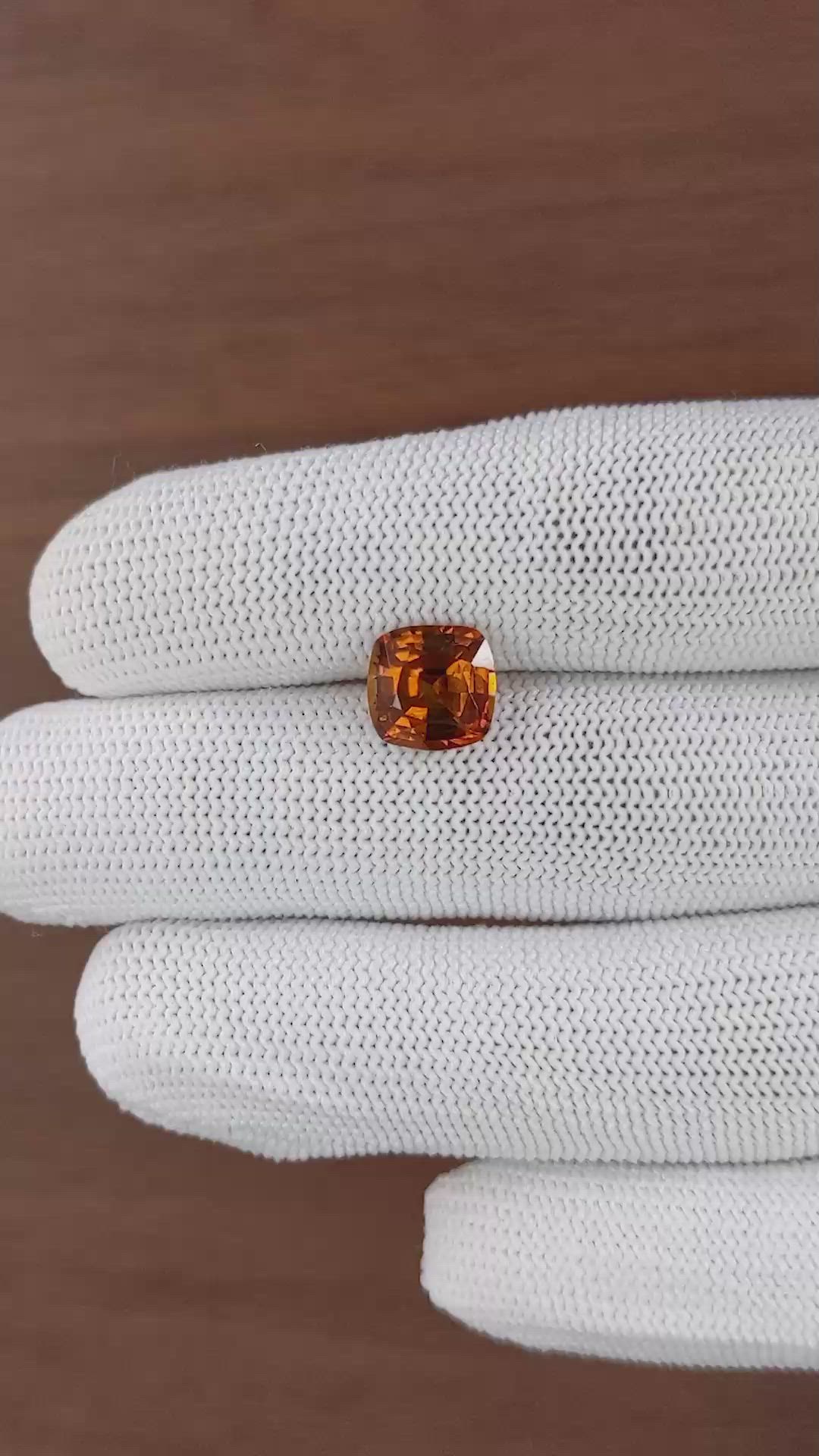 3.54 Ct. Orange Hessonite Garnet Size Video