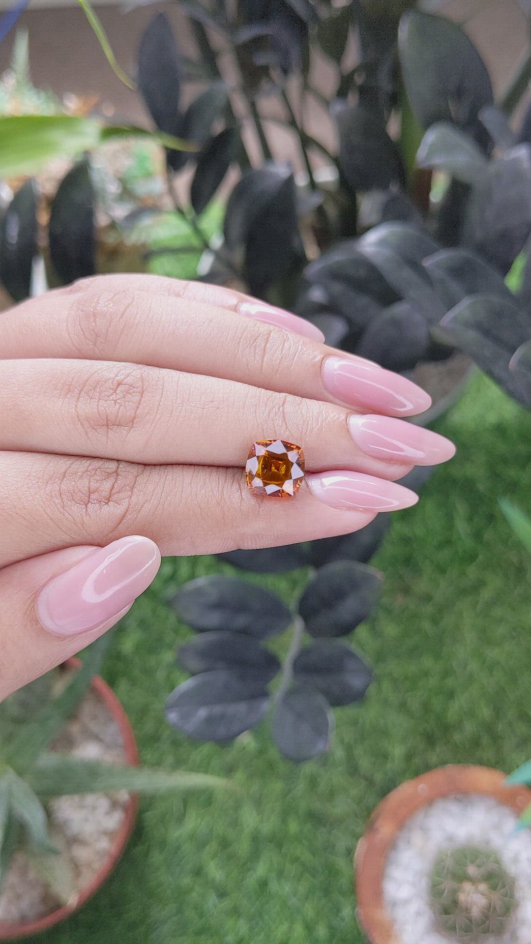 3.54 Ct. Orange Hessonite Garnet Size Video
