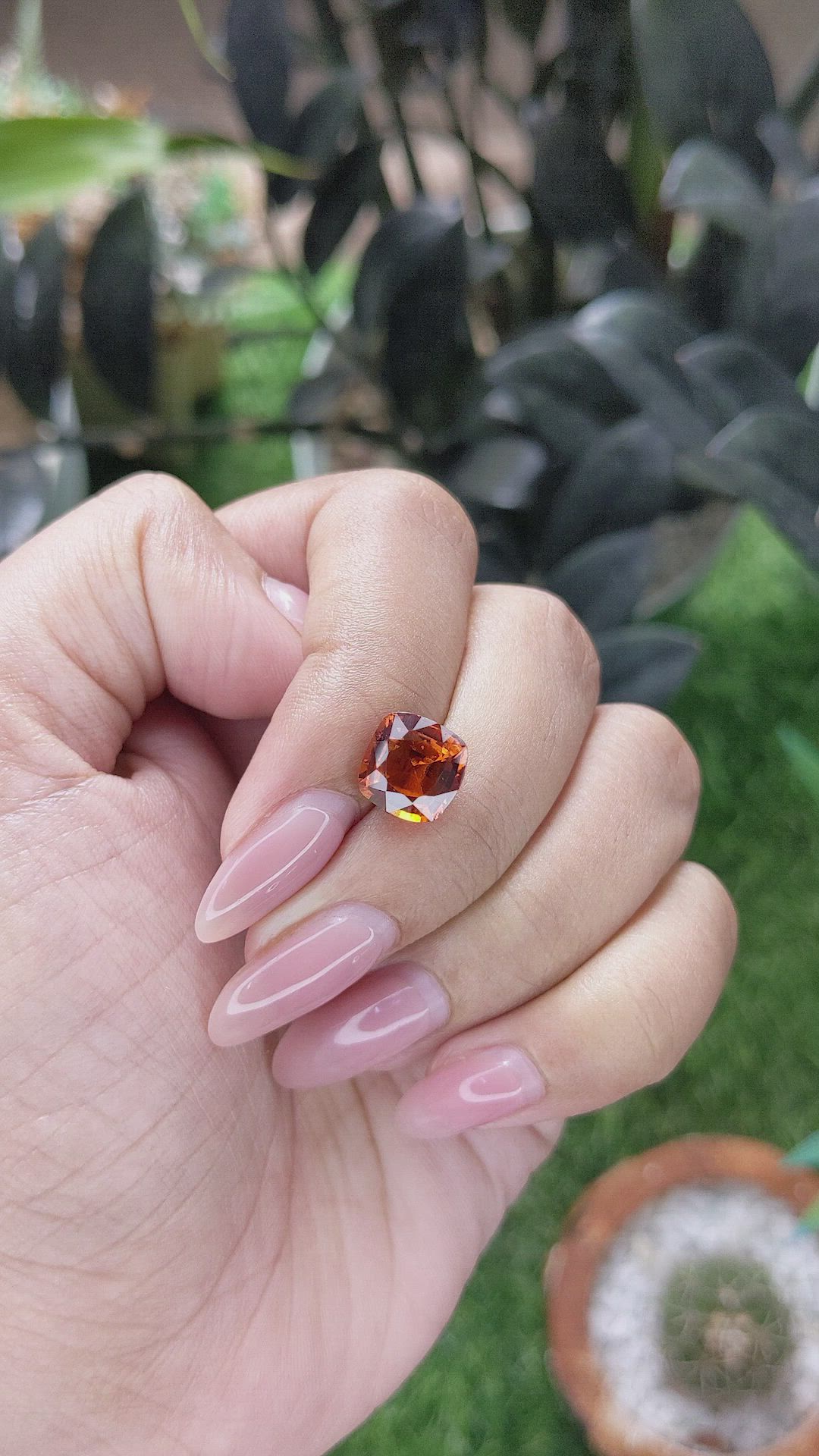3.54 Ct. Orange Hessonite Garnet Size Video