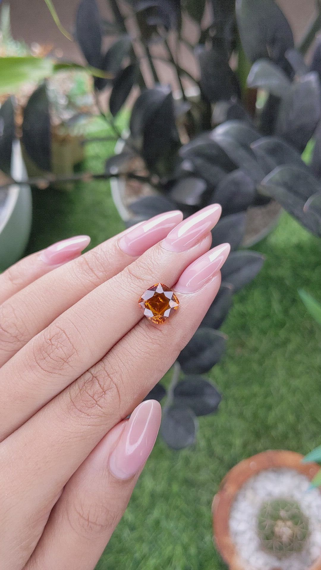 3.54 Ct. Orange Hessonite Garnet Size Video