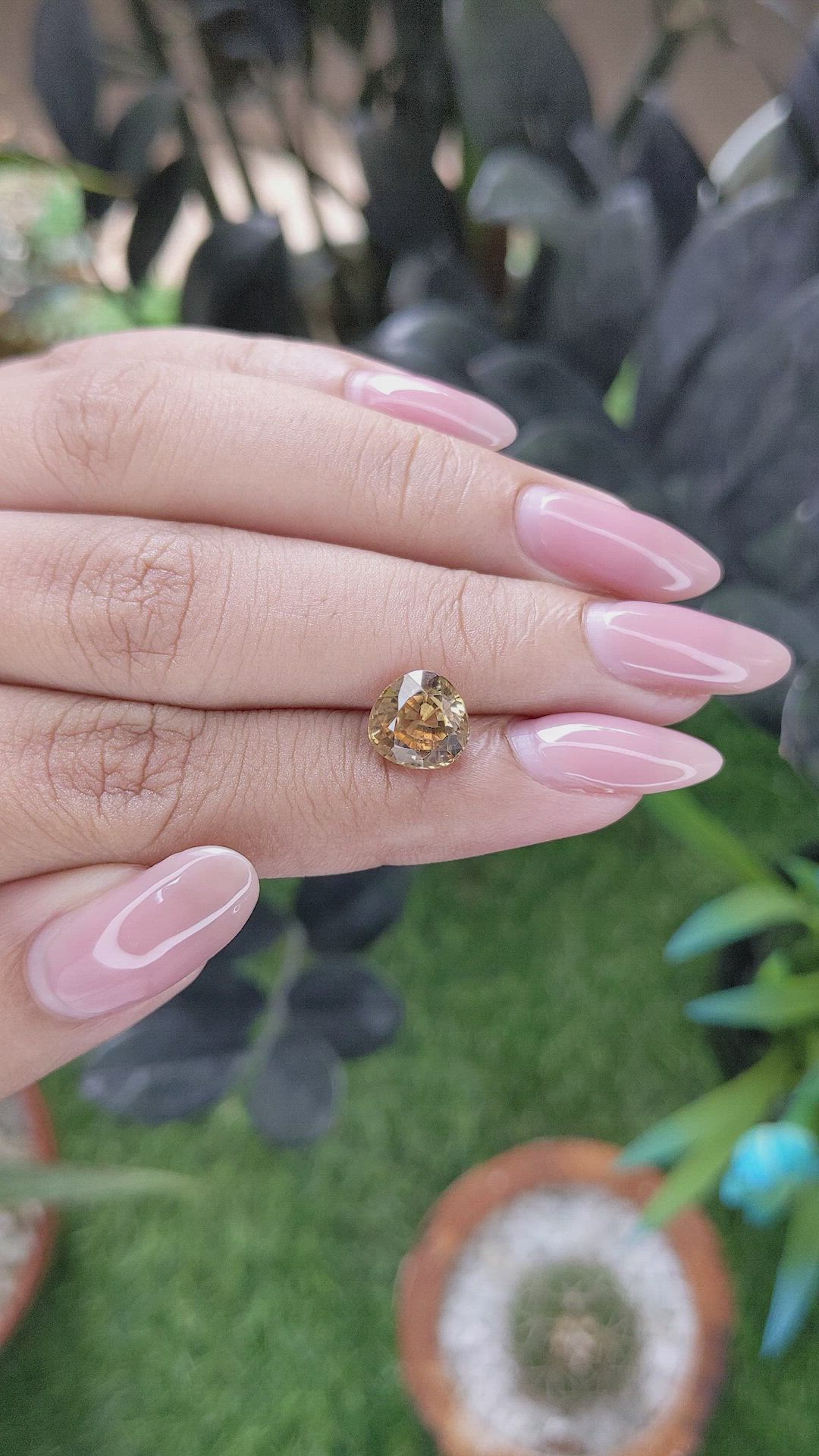 3.36 Ct. Yellowish Brown Zircon from Ceylon (Sri Lanka) Size Video