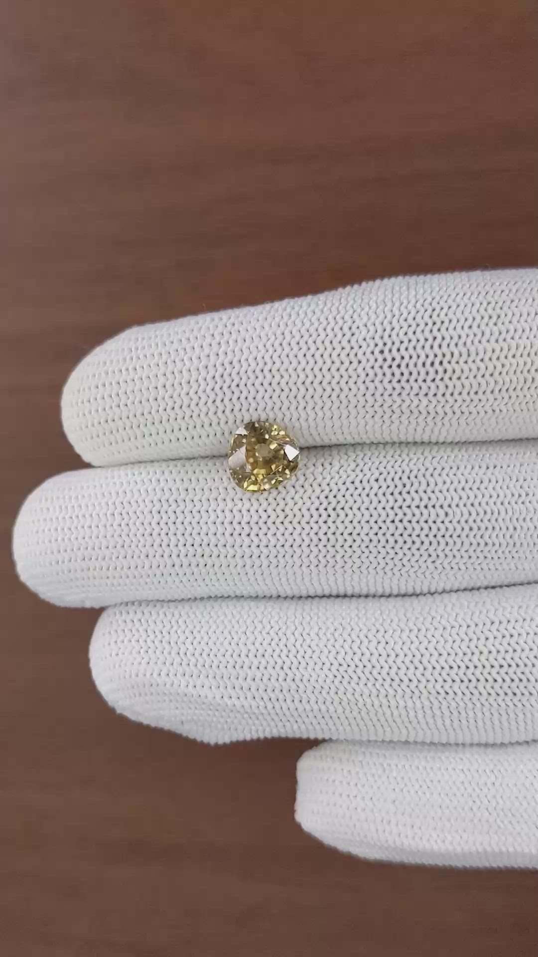 3.36 Ct. Yellowish Brown Zircon from Ceylon (Sri Lanka) Size Video