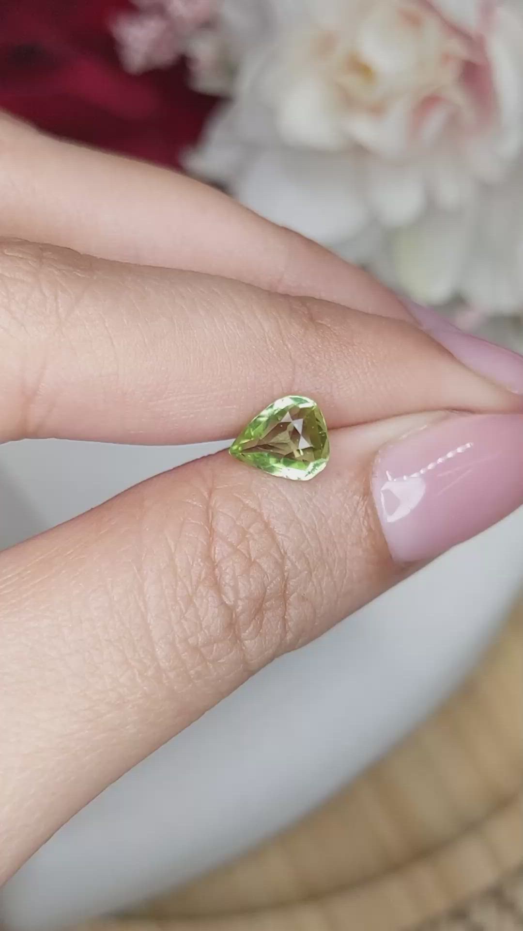 1.05 Ct. Green (Lime Green) Peridot from Pakistan Size Video