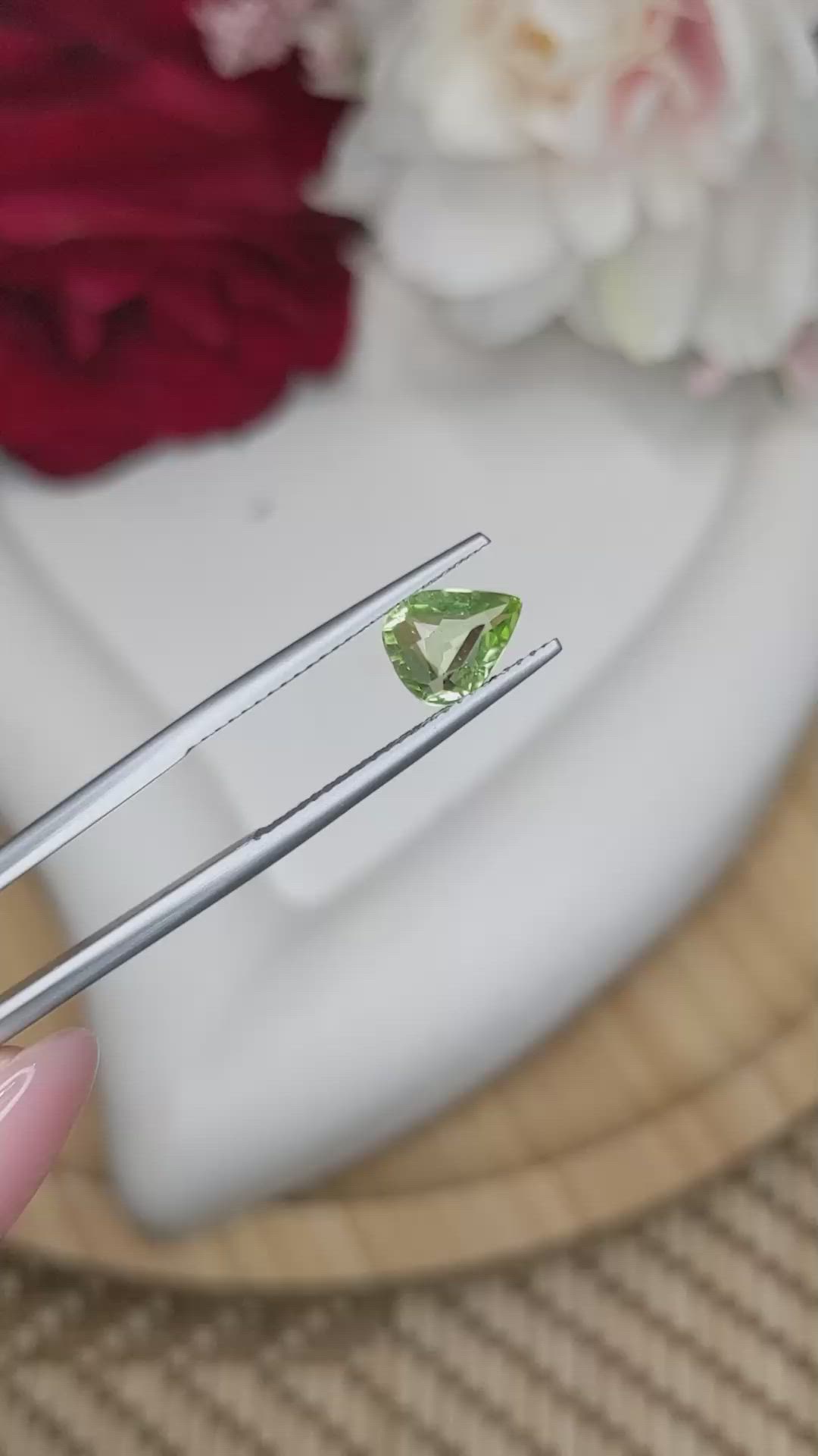 1.05 Ct. Green (Lime Green) Peridot from Pakistan Size Video