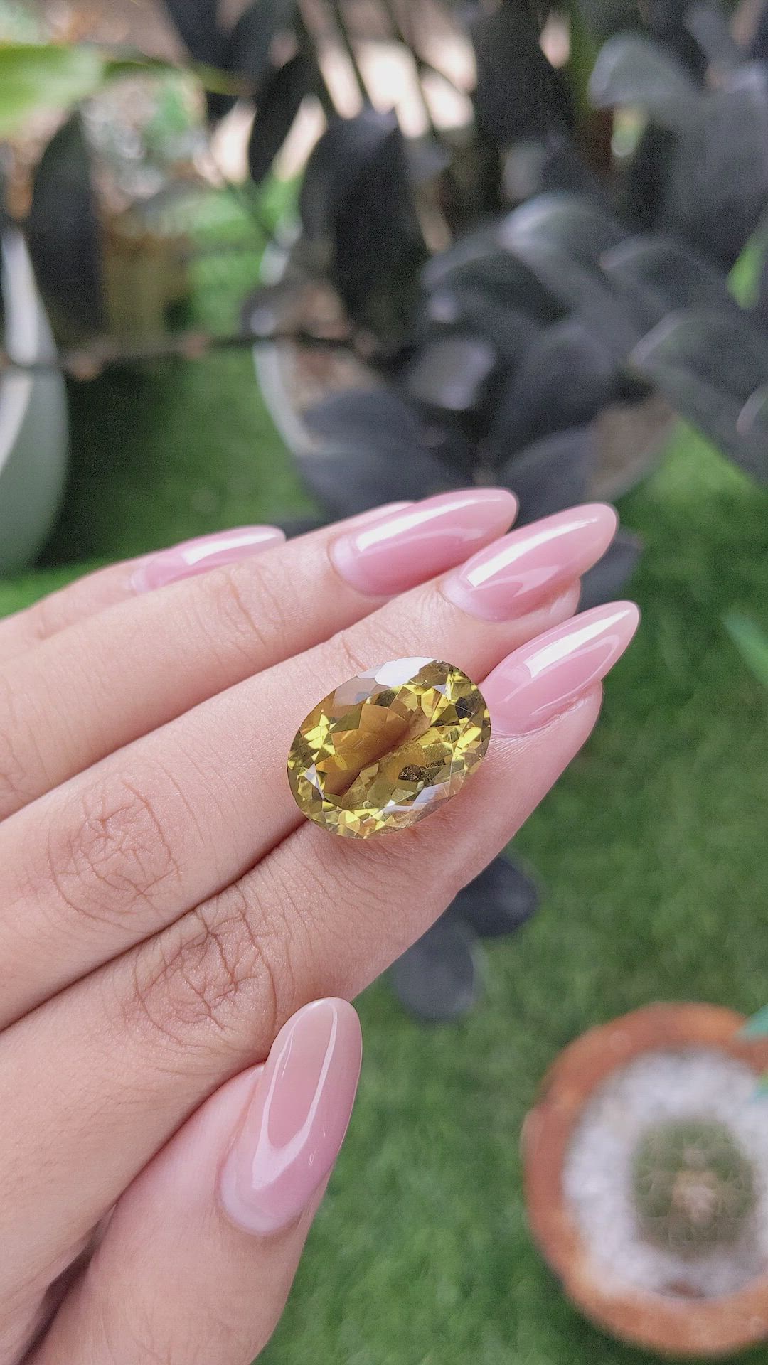 12.83 Ct. Greenish Yellow Citrine from Ceylon (Sri Lanka) Size Video
