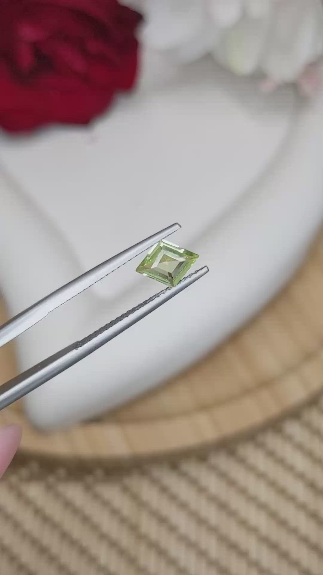 0.60 Ct. Yellowish Green Peridot from Pakistan Size Video