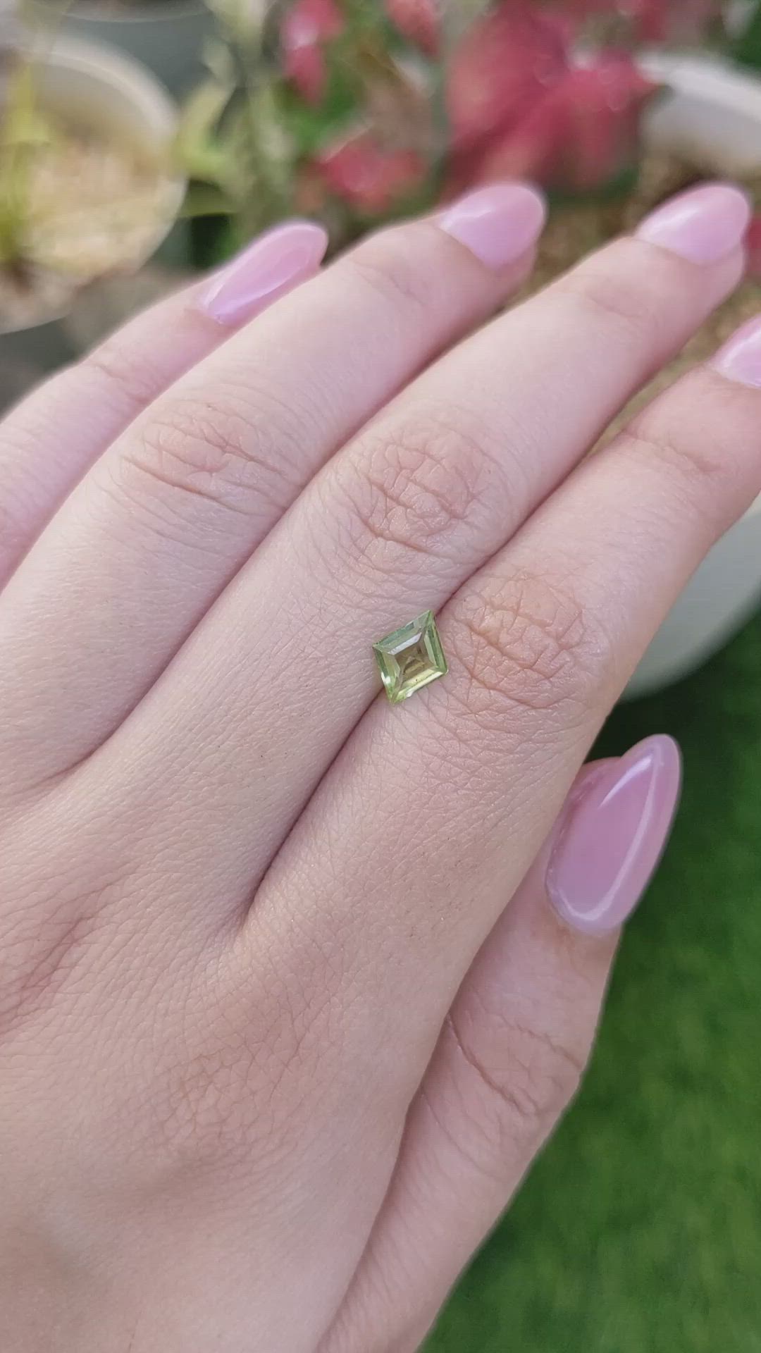 0.60 Ct. Yellowish Green Peridot from Pakistan Size Video