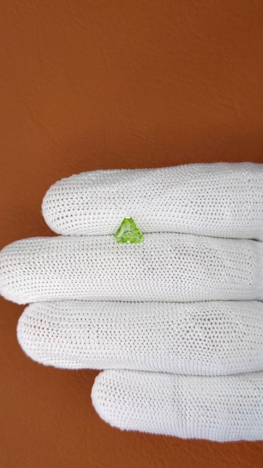 0.67 Ct. Green (Lime Green) Peridot from Pakistan Size Video
