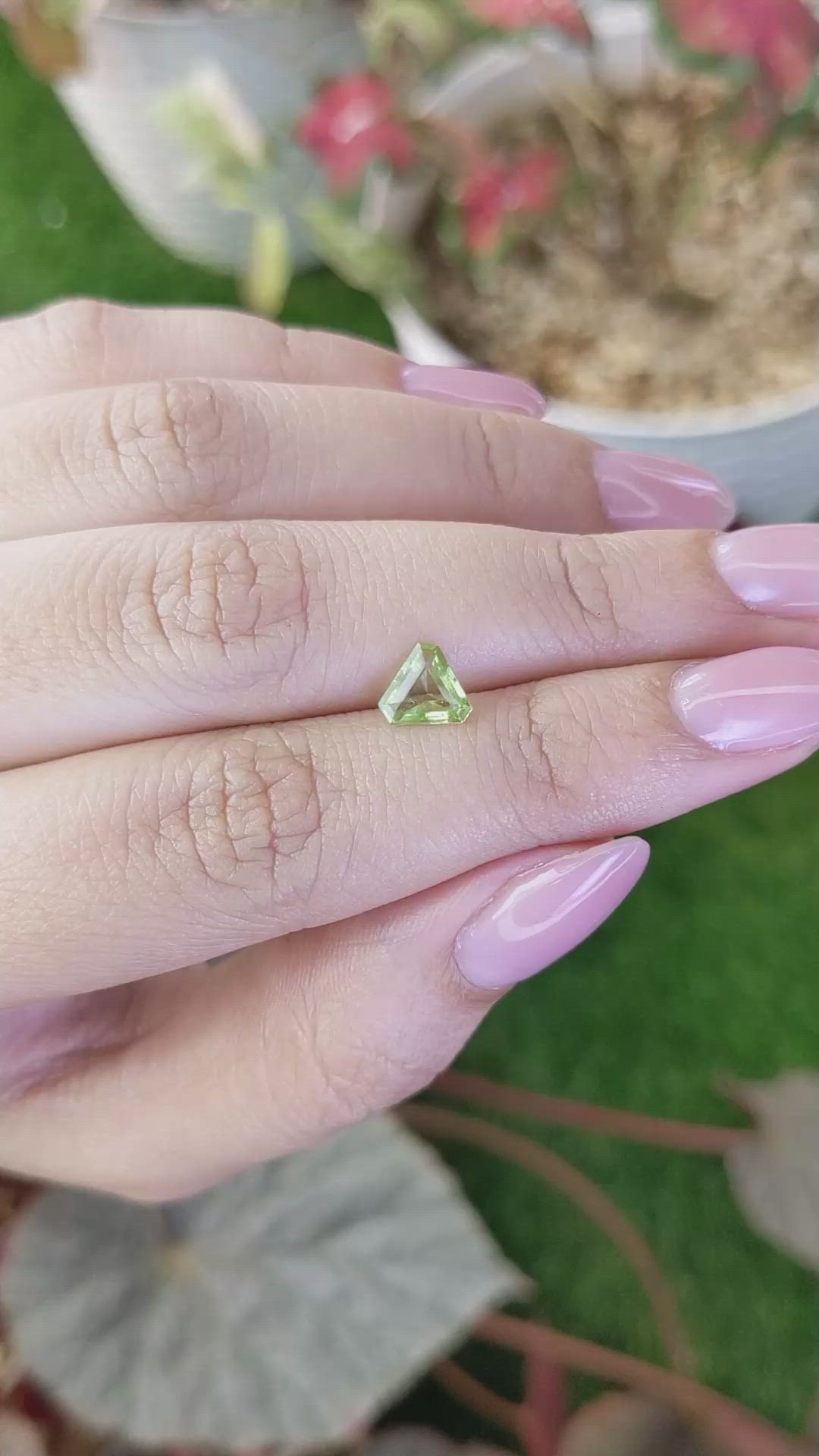 0.67 Ct. Green (Lime Green) Peridot from Pakistan Size Video