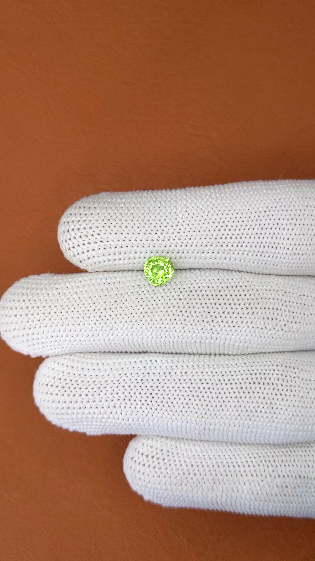 0.85 Ct. Green (Lime Green) Peridot from Pakistan Size Video
