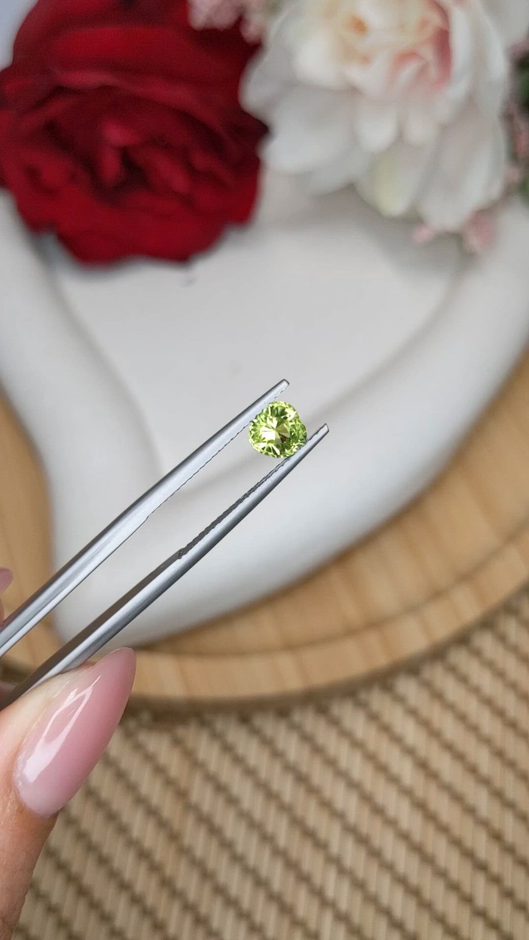 0.85 Ct. Green (Lime Green) Peridot from Pakistan Size Video
