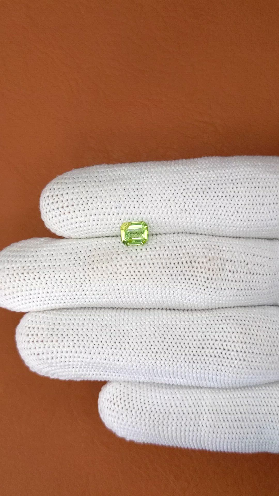 0.76 Ct. Yellowish Green Peridot from Pakistan Size Video
