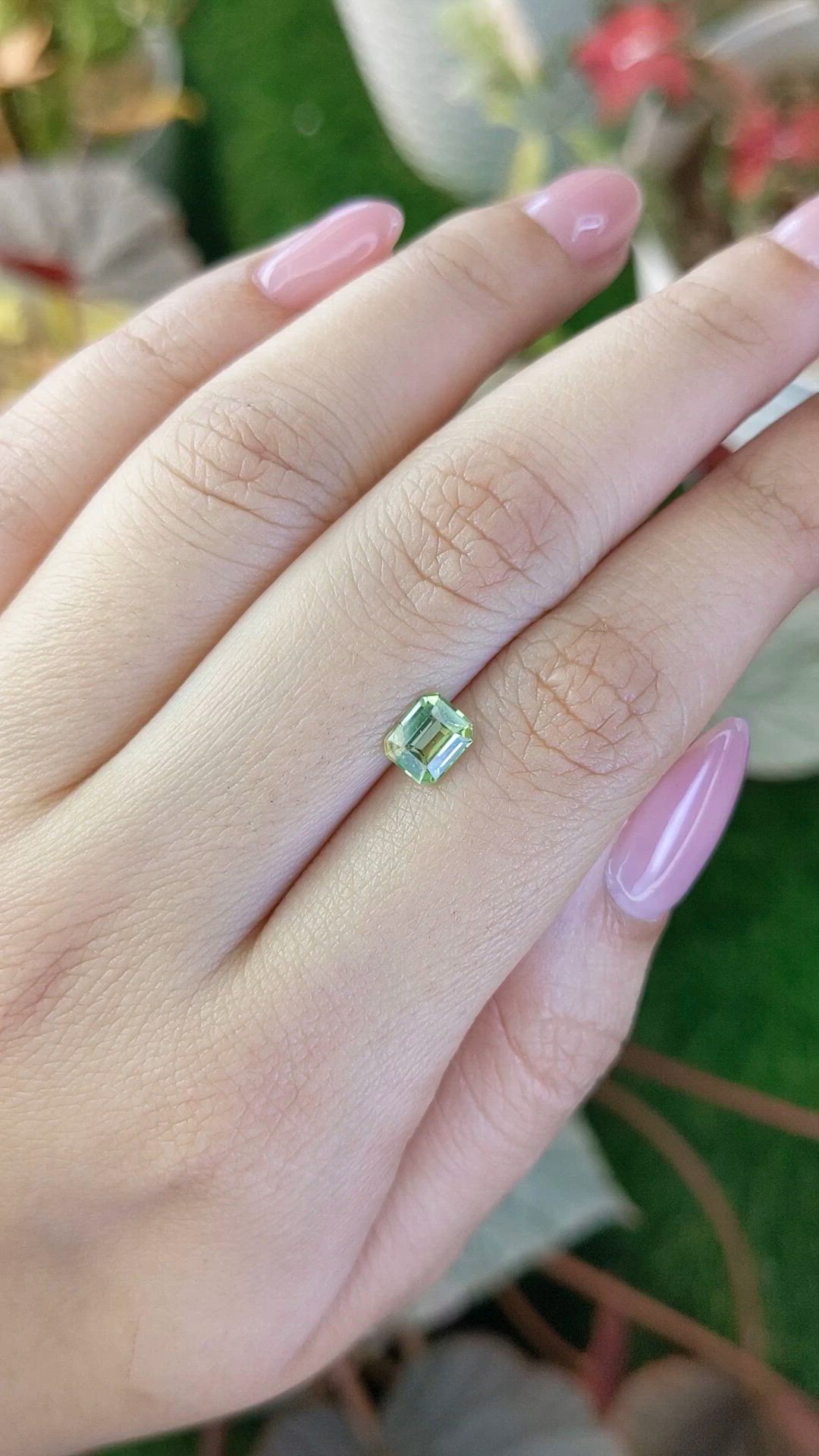 0.76 Ct. Yellowish Green Peridot from Pakistan Size Video
