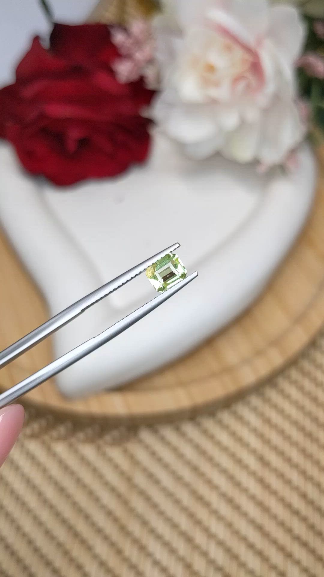 0.76 Ct. Yellowish Green Peridot from Pakistan Size Video