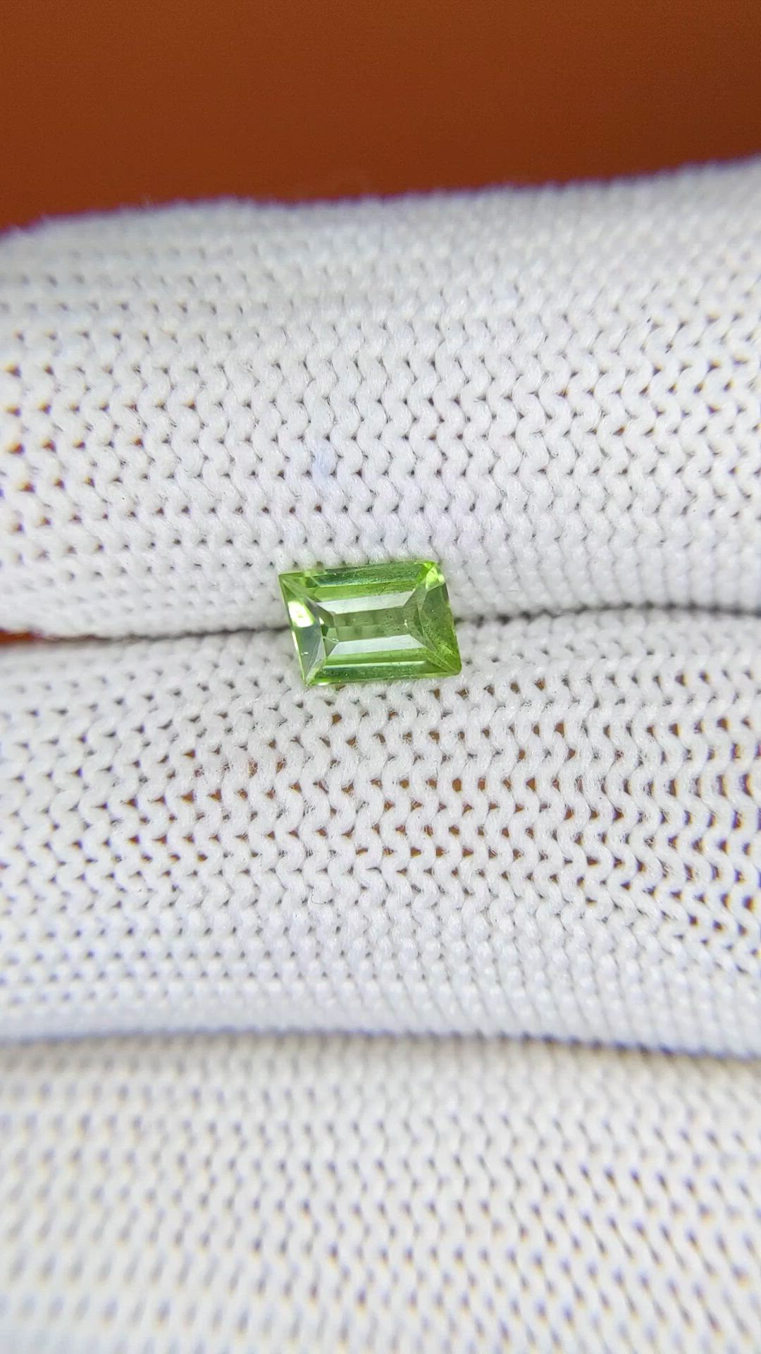 0.64 Ct. Yellowish Green Peridot from Pakistan Size Video