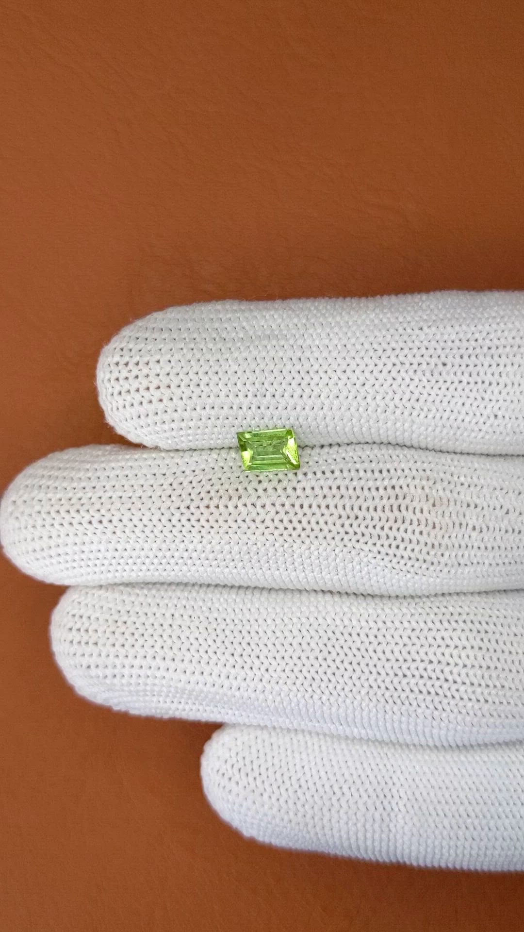 0.64 Ct. Yellowish Green Peridot from Pakistan Size Video