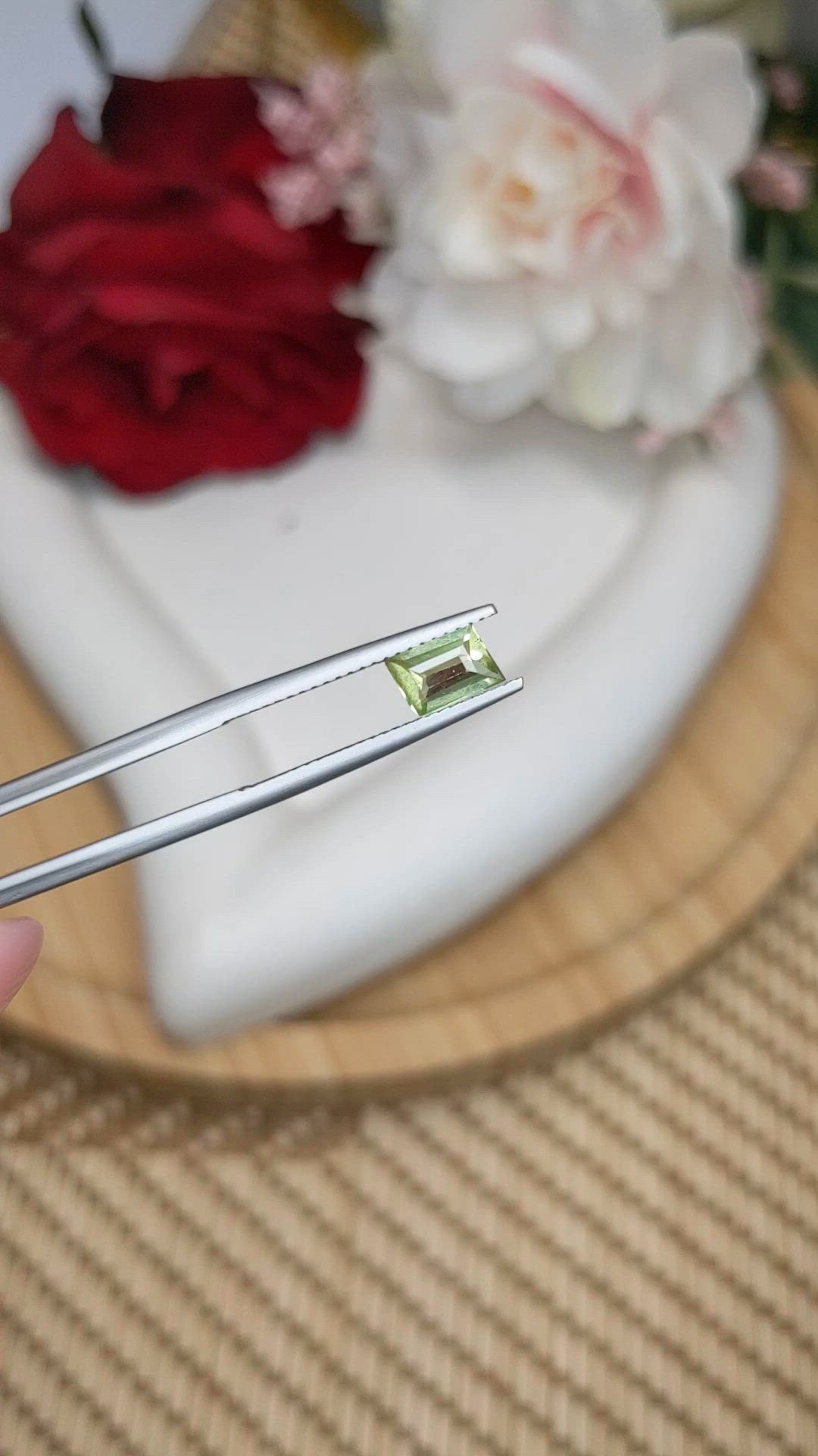 0.64 Ct. Yellowish Green Peridot from Pakistan Size Video
