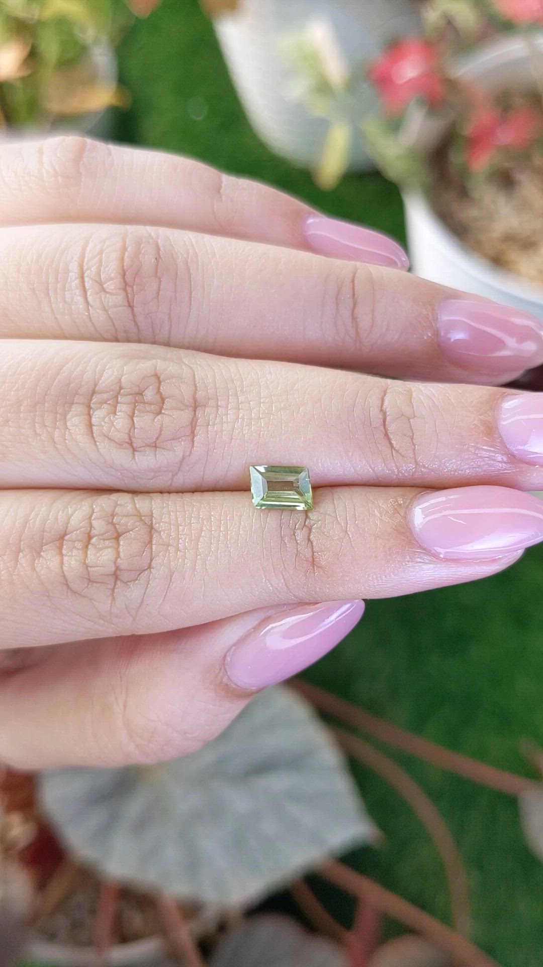 0.64 Ct. Yellowish Green Peridot from Pakistan Size Video