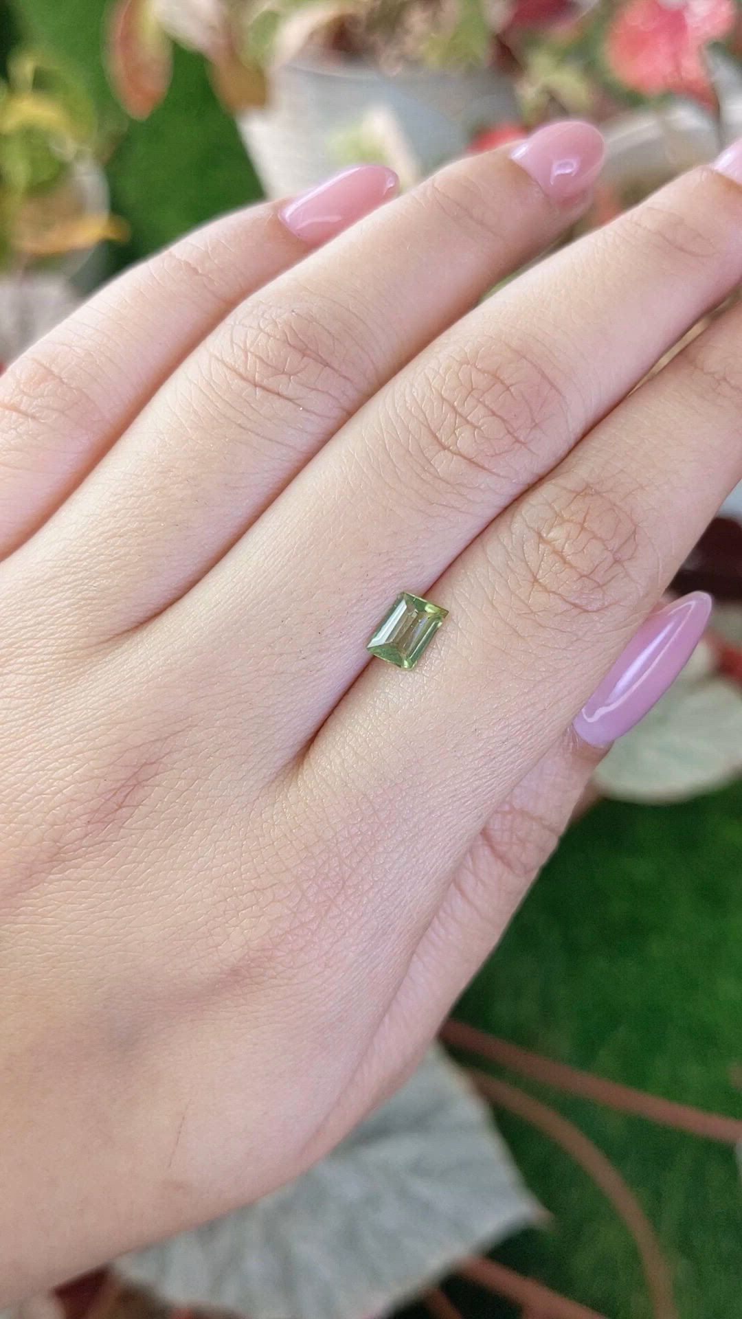 0.64 Ct. Yellowish Green Peridot from Pakistan Size Video