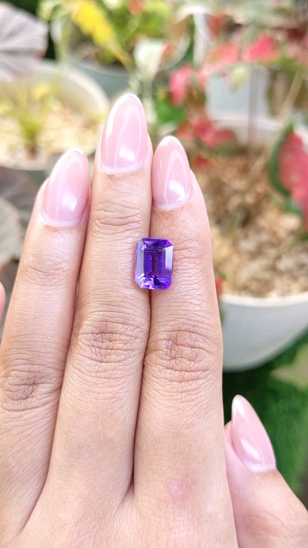 3.33 Ct. Purple Amethyst from Ceylon (Sri Lanka) Size Video