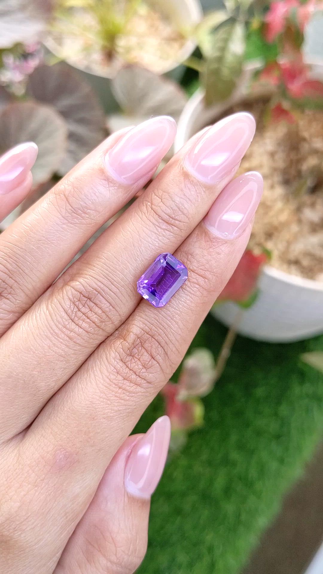 3.33 Ct. Purple Amethyst from Ceylon (Sri Lanka) Size Video