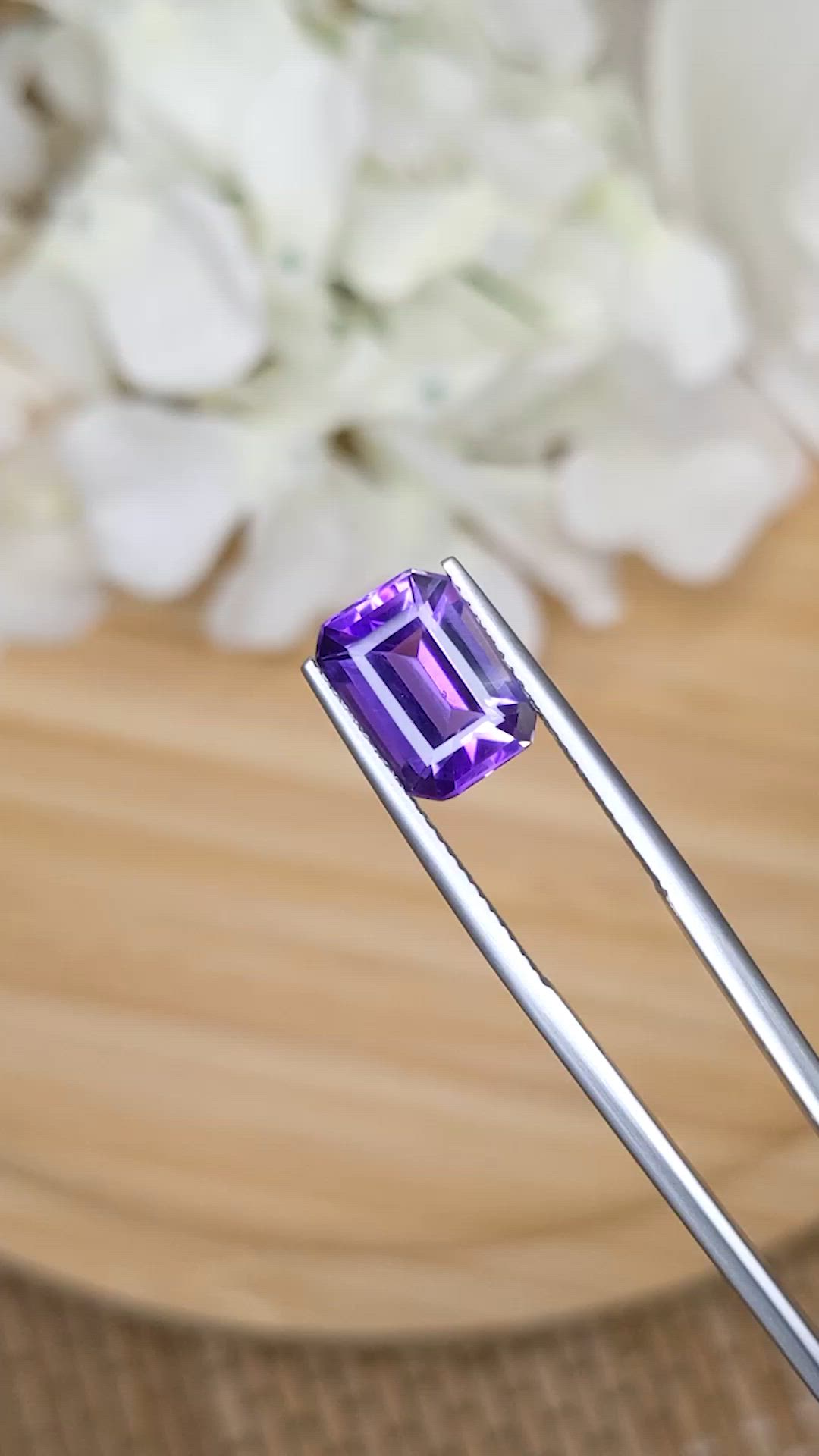 3.33 Ct. Purple Amethyst from Ceylon (Sri Lanka) Size Video