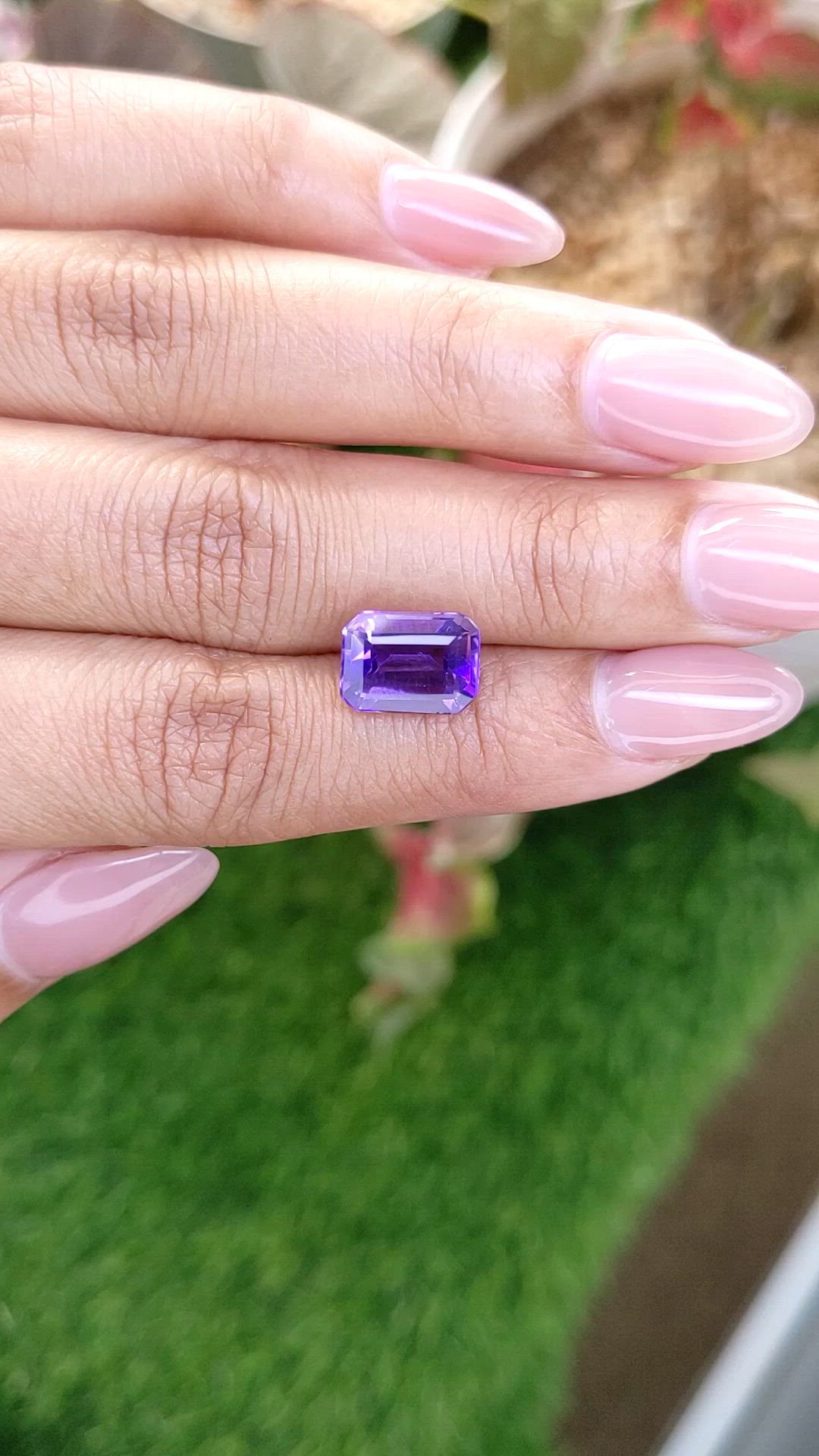 3.33 Ct. Purple Amethyst from Ceylon (Sri Lanka) Size Video