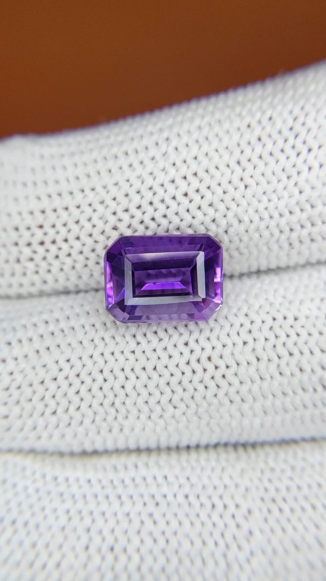 3.33 Ct. Purple Amethyst from Ceylon (Sri Lanka) Size Video
