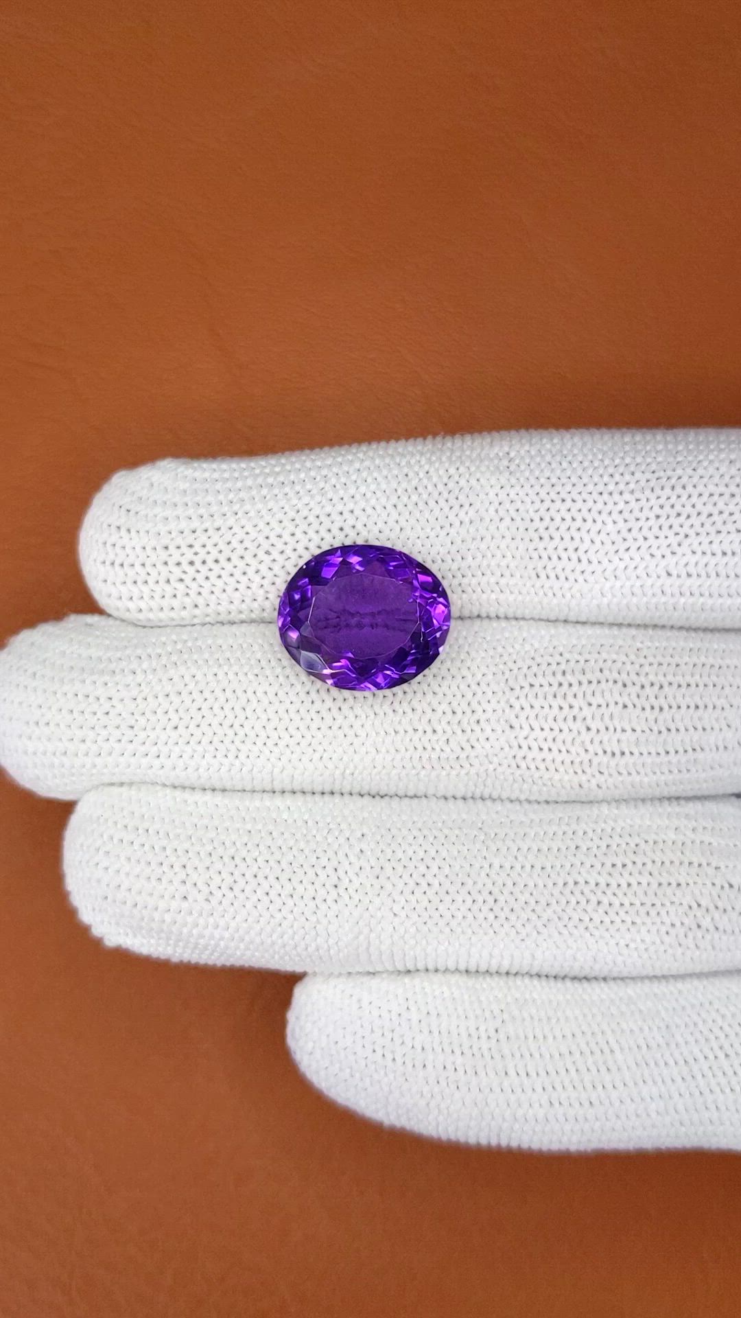 11.04 Ct. Purple Amethyst from Ceylon (Sri Lanka) Size Video