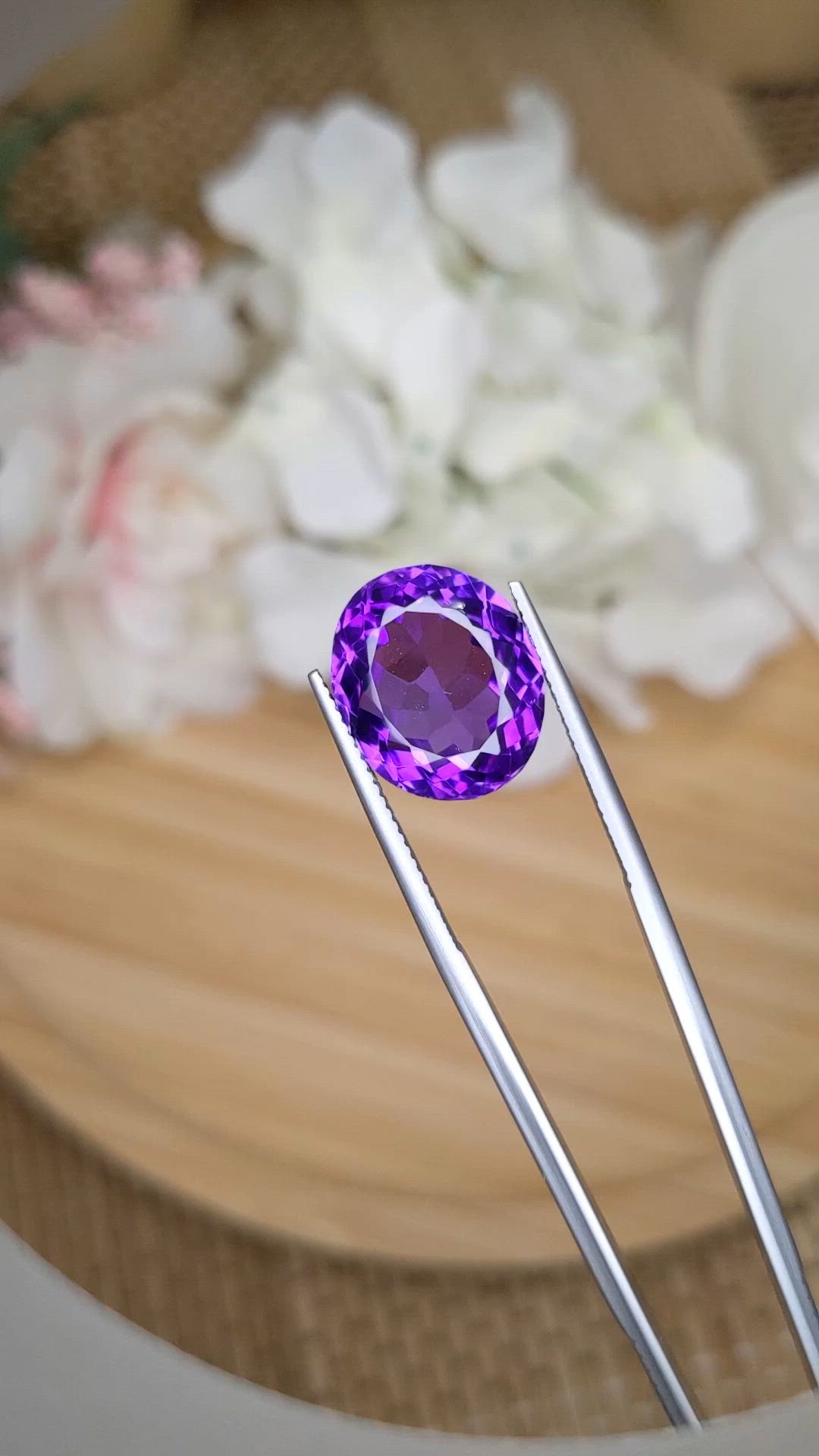 11.04 Ct. Purple Amethyst from Ceylon (Sri Lanka) Size Video