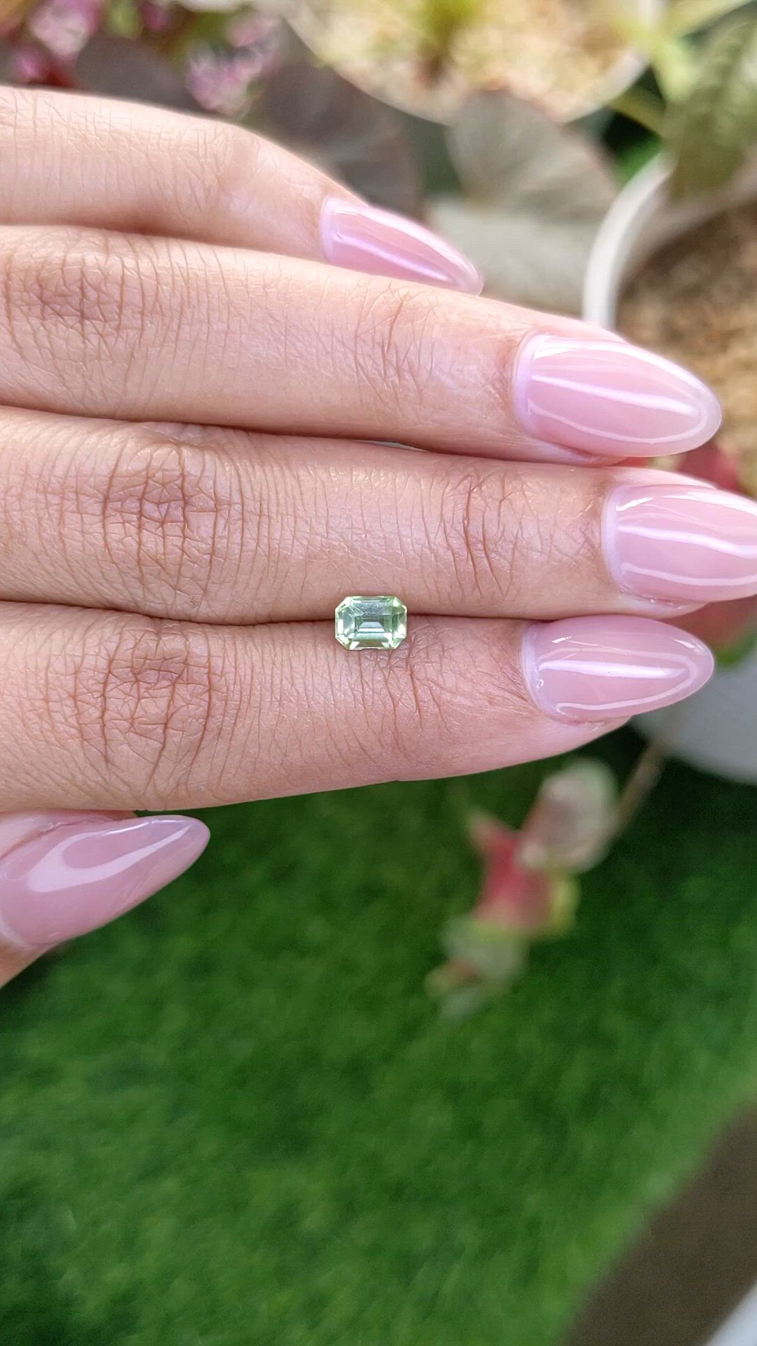 0.65 Ct. Green (Lime Green) Peridot from Pakistan Size Video