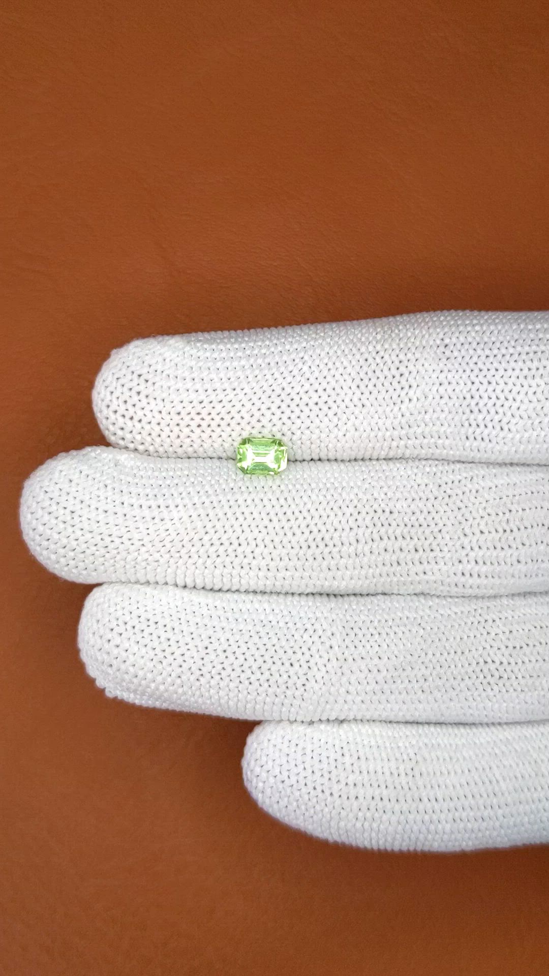 0.65 Ct. Green (Lime Green) Peridot from Pakistan Size Video
