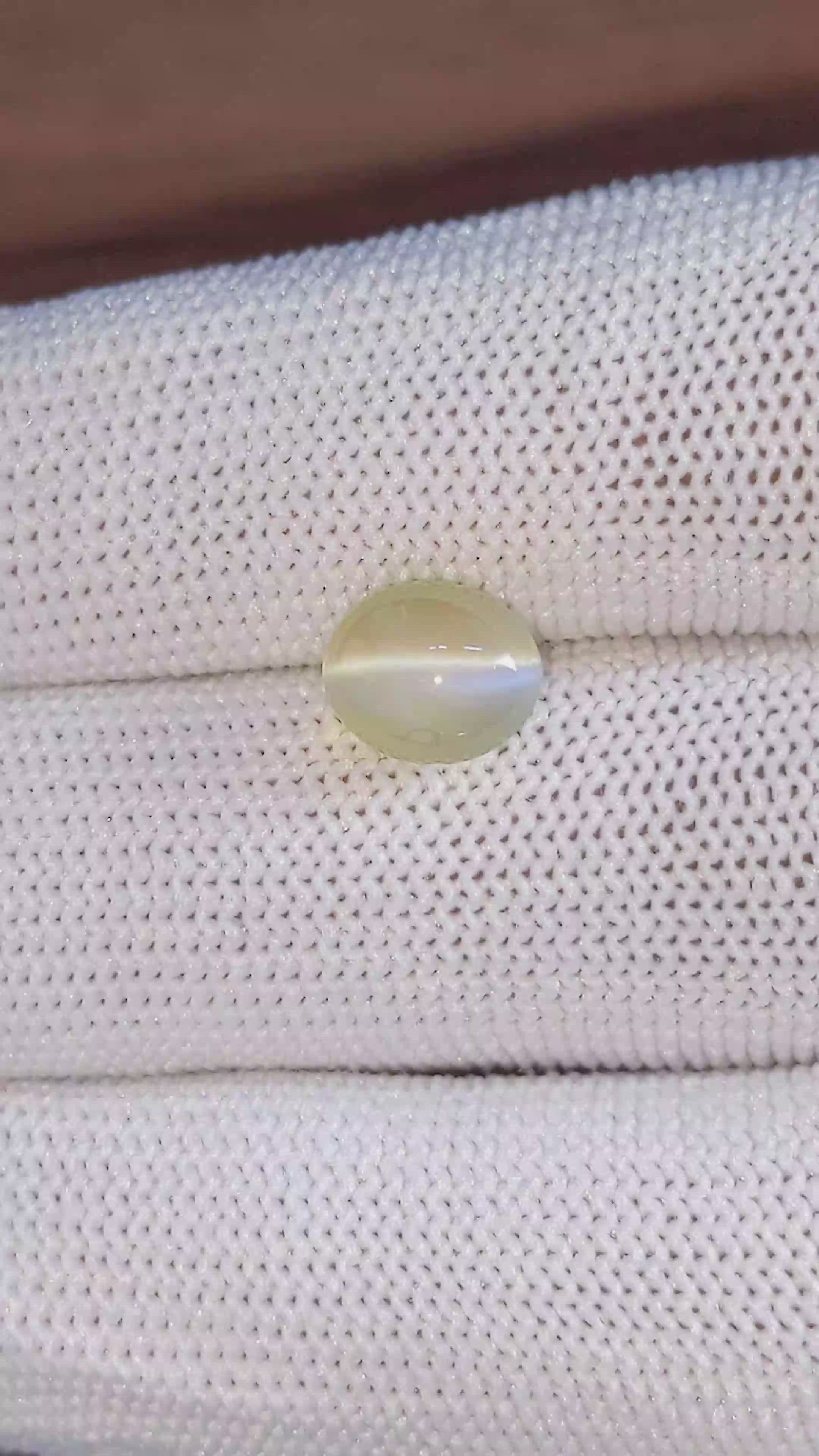 3.71 Ct. Yellowish Green Cabochon Chrysoberyl from Tanzania Size Video