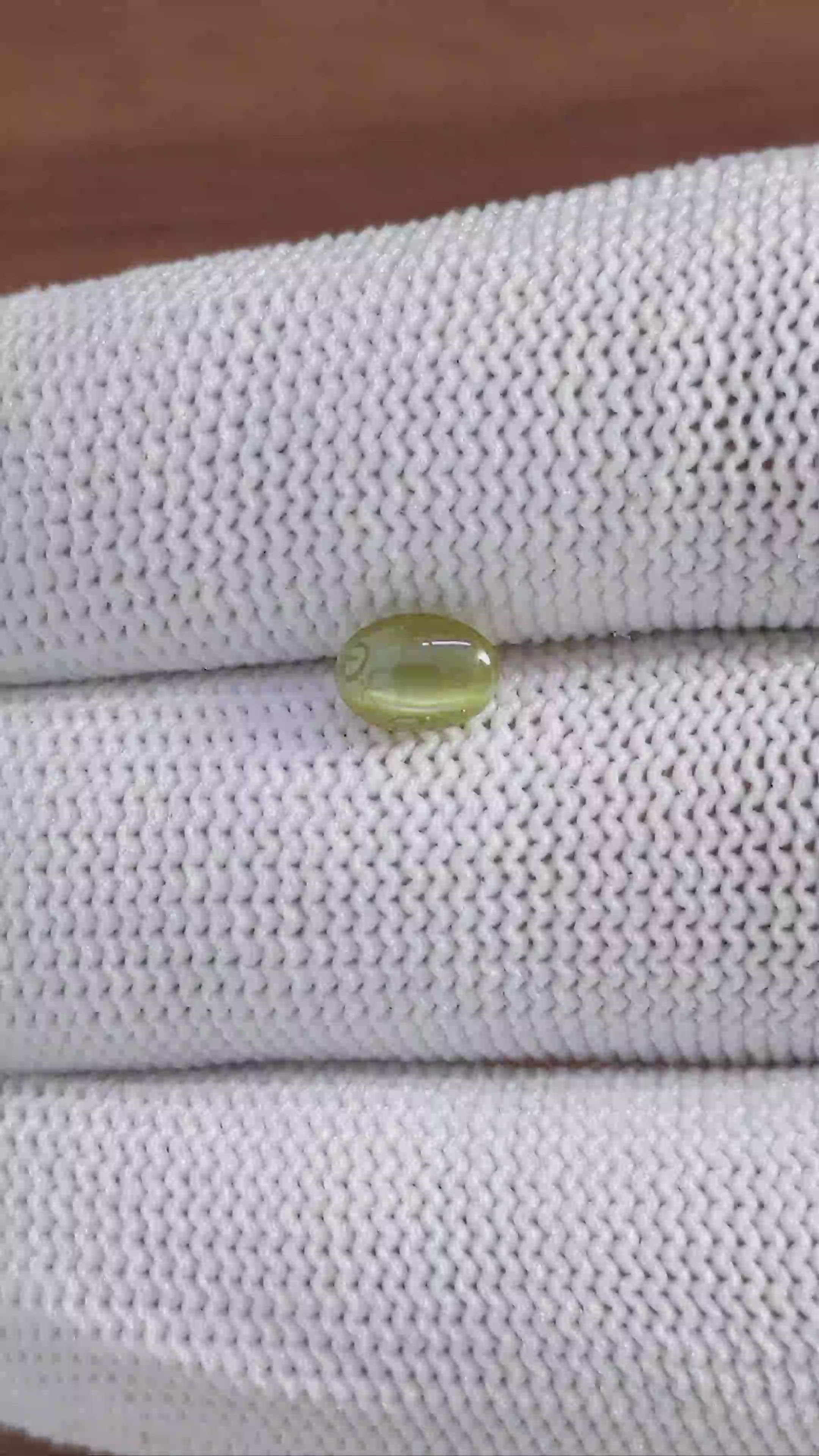 1.14 Ct. Yellowish Green Cabochon Chrysoberyl from Tanzania Size Video