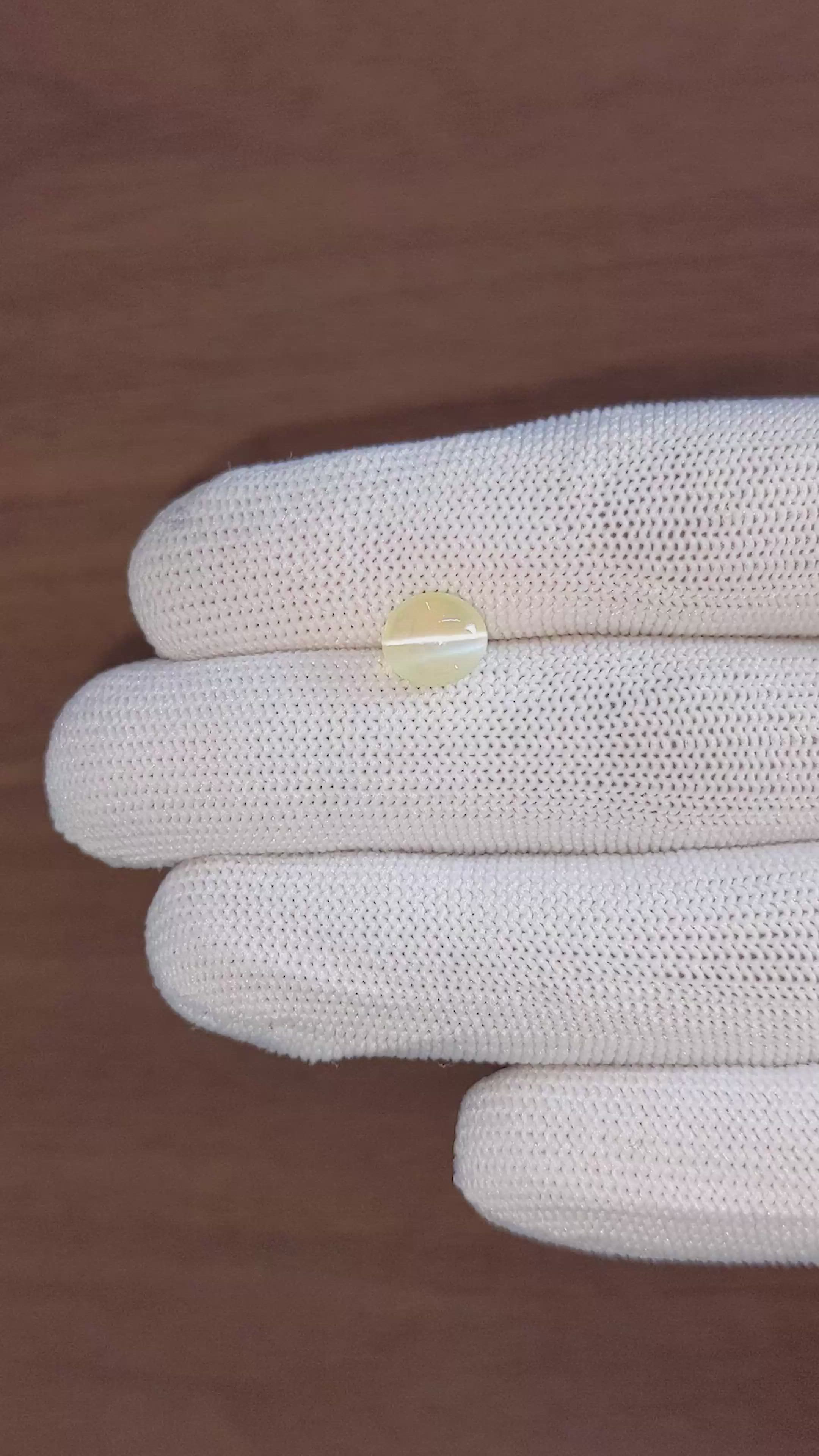 3.62 Ct. Greenish Yellow Cabochon Chrysoberyl from Tanzania Size Video