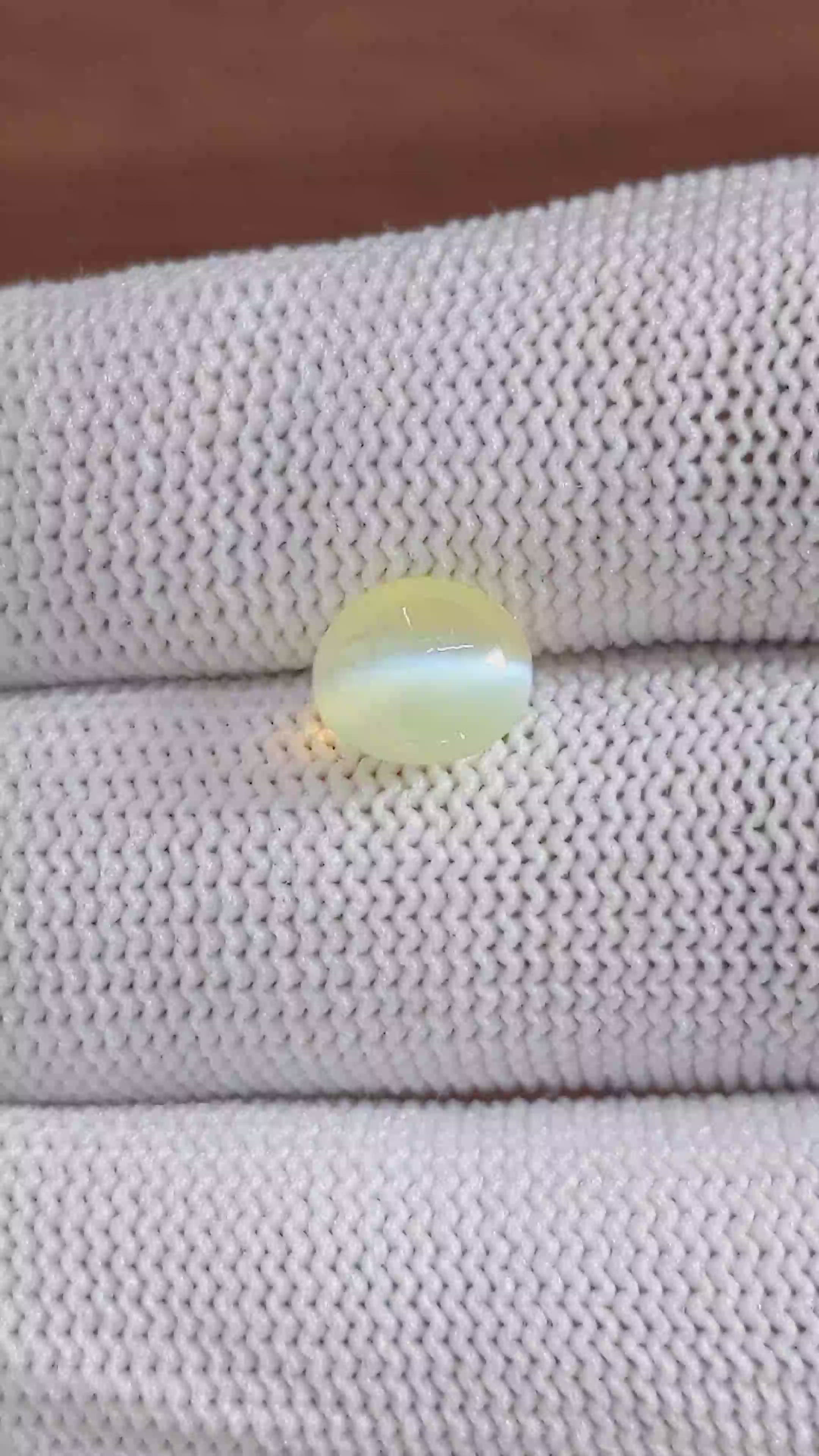 3.62 Ct. Greenish Yellow Cabochon Chrysoberyl from Tanzania Size Video