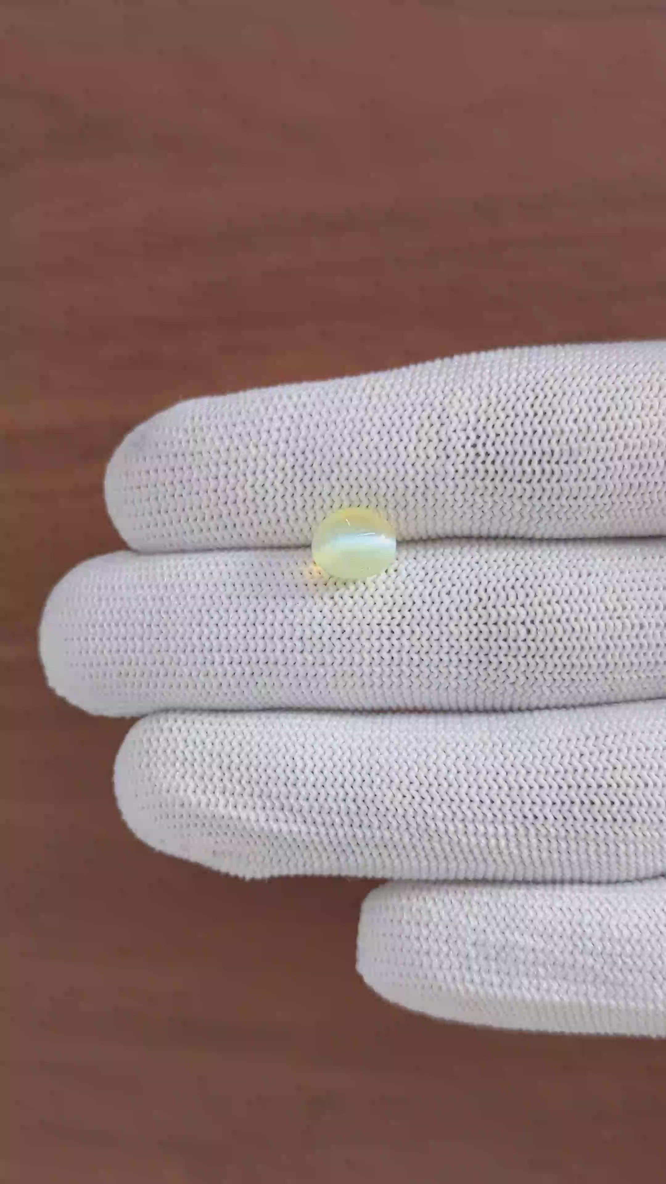 3.62 Ct. Greenish Yellow Cabochon Chrysoberyl from Tanzania Size Video