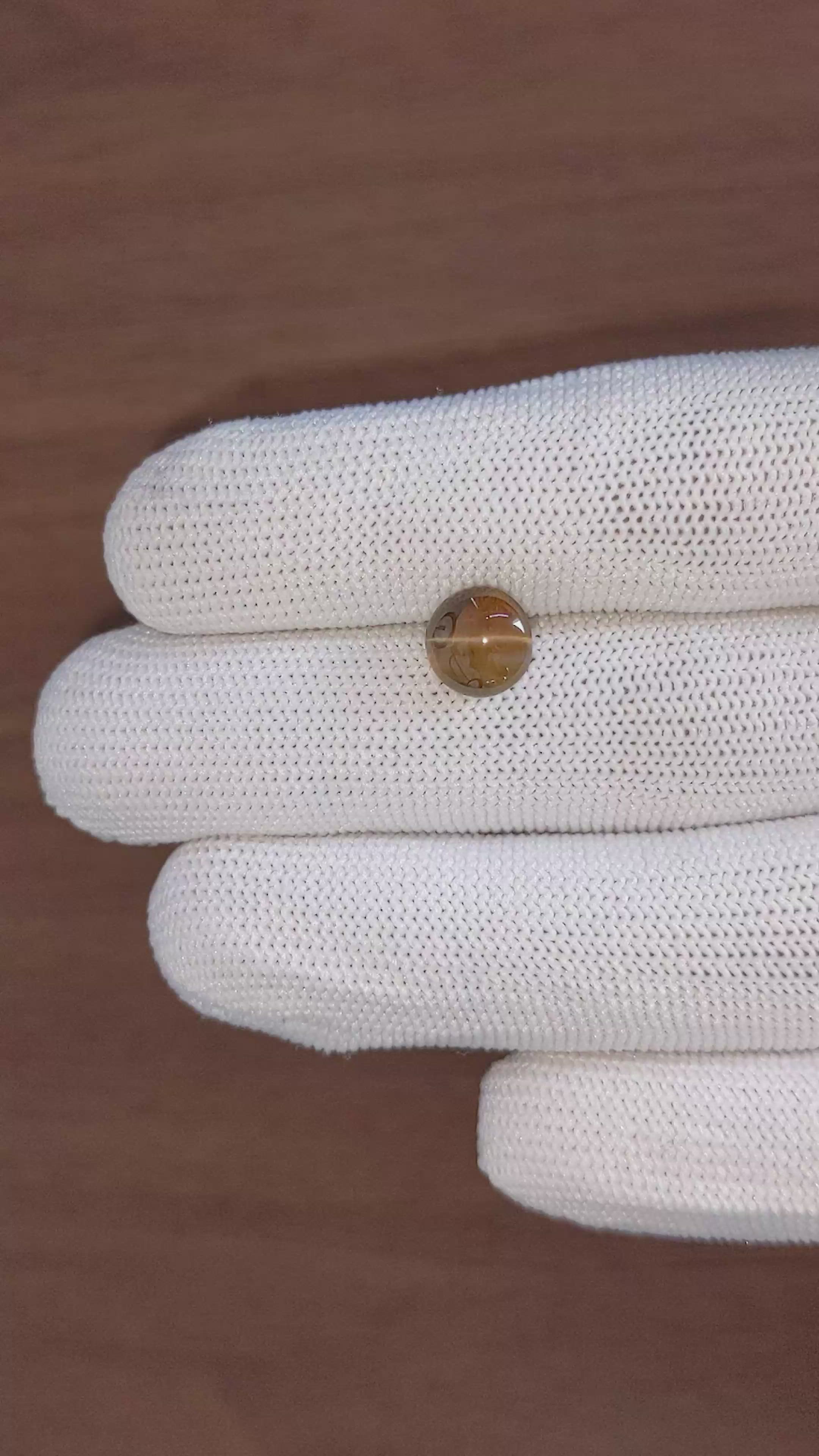 3.52 Ct. Brown Cabochon Chrysoberyl from Tanzania Size Video