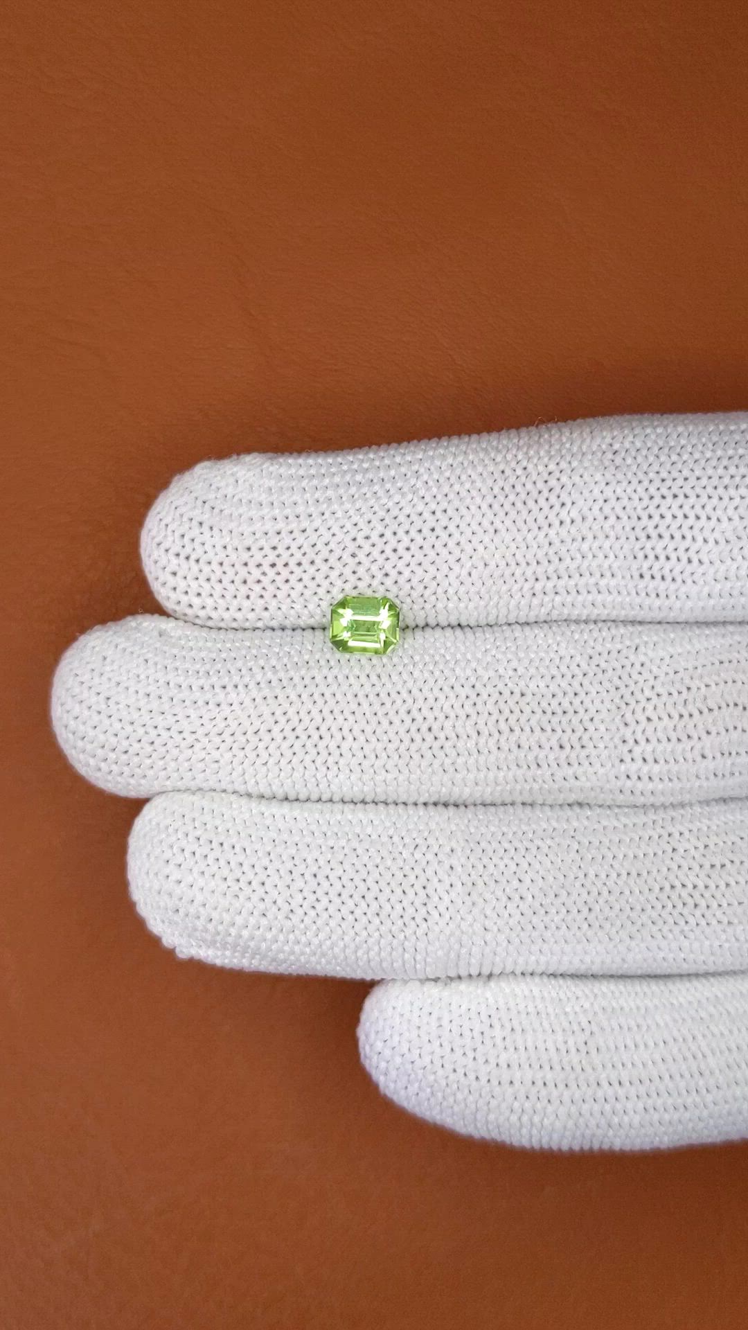 0.75 Ct. Yellowish Green Peridot from Pakistan Size Video